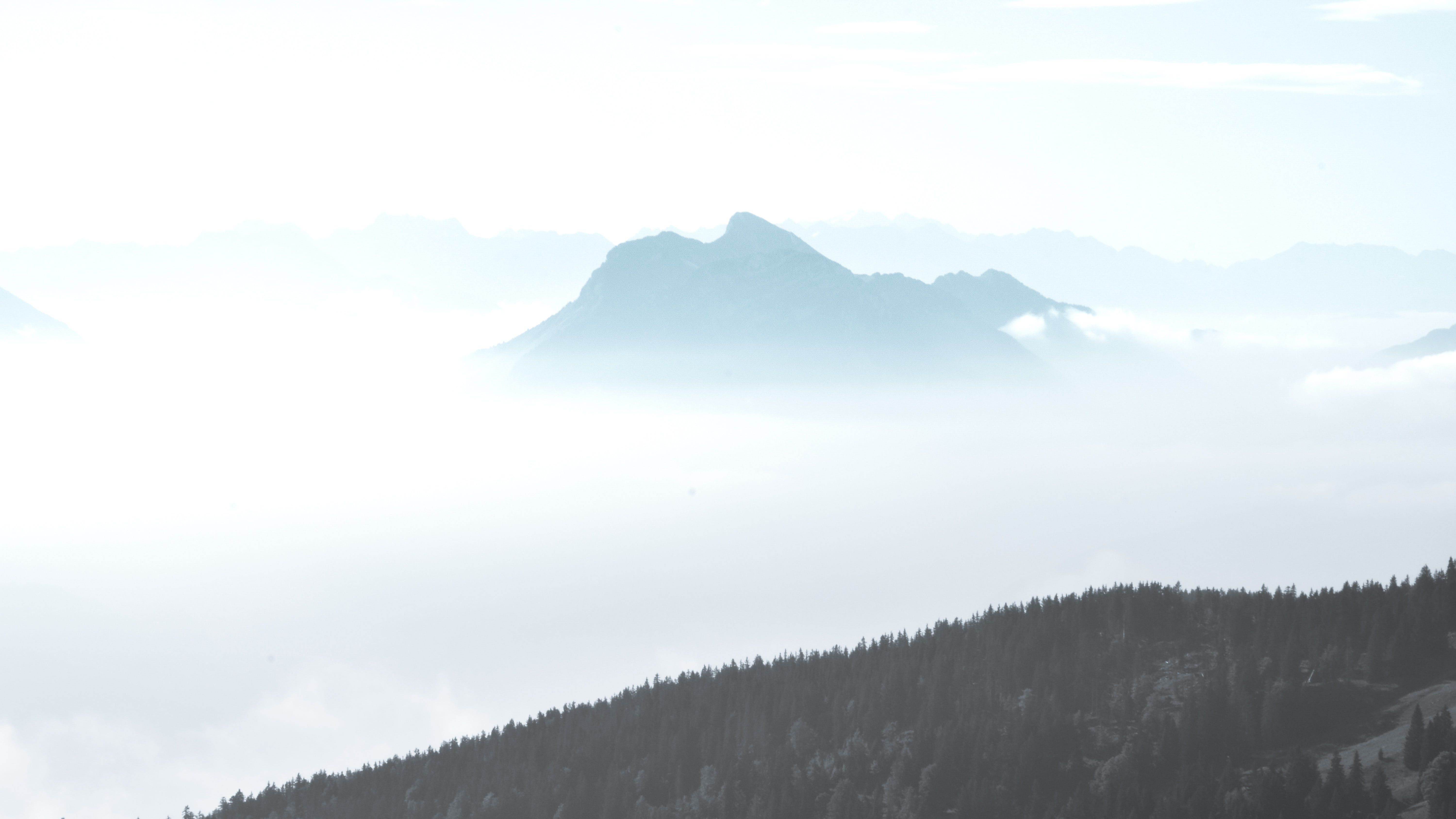 mountain covered with clouds, outdoors, crest, mountain range