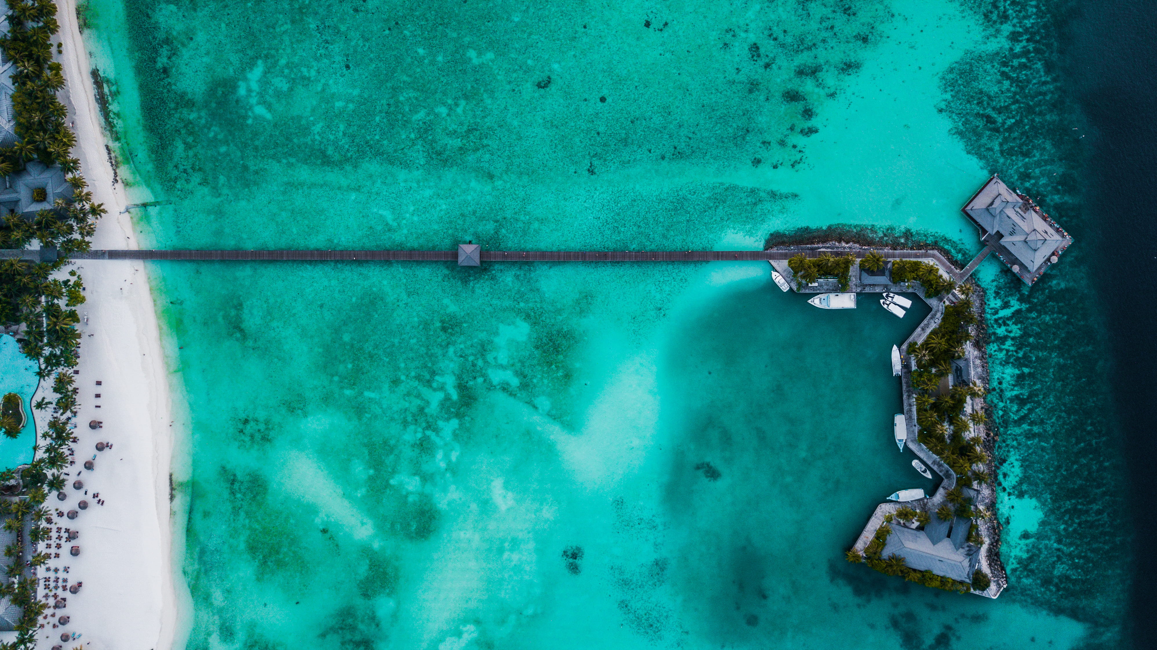 aerial view photography of beach, water, outdoors, paradise island resort and spa maldives