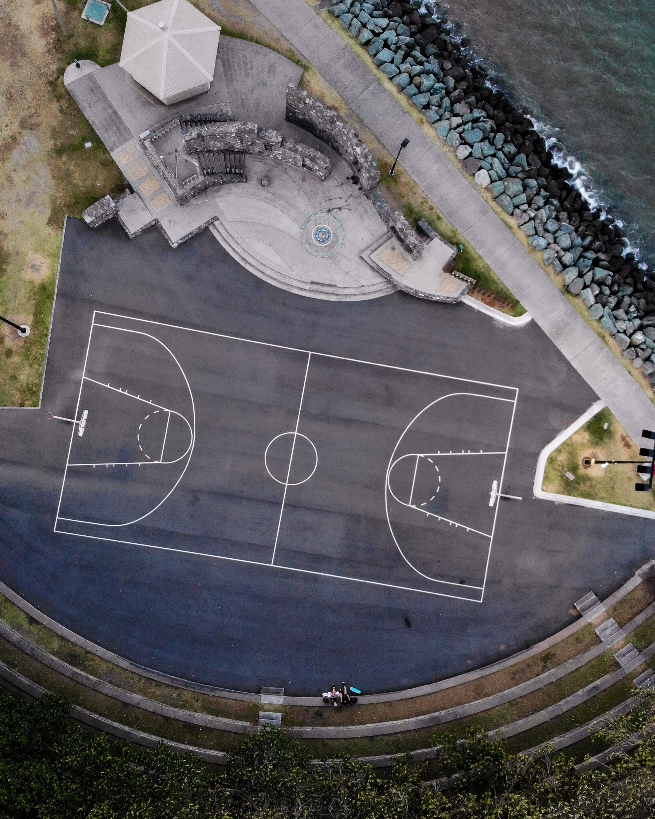 gray basketball court, nature, landscape, outdoors, scenery, airport