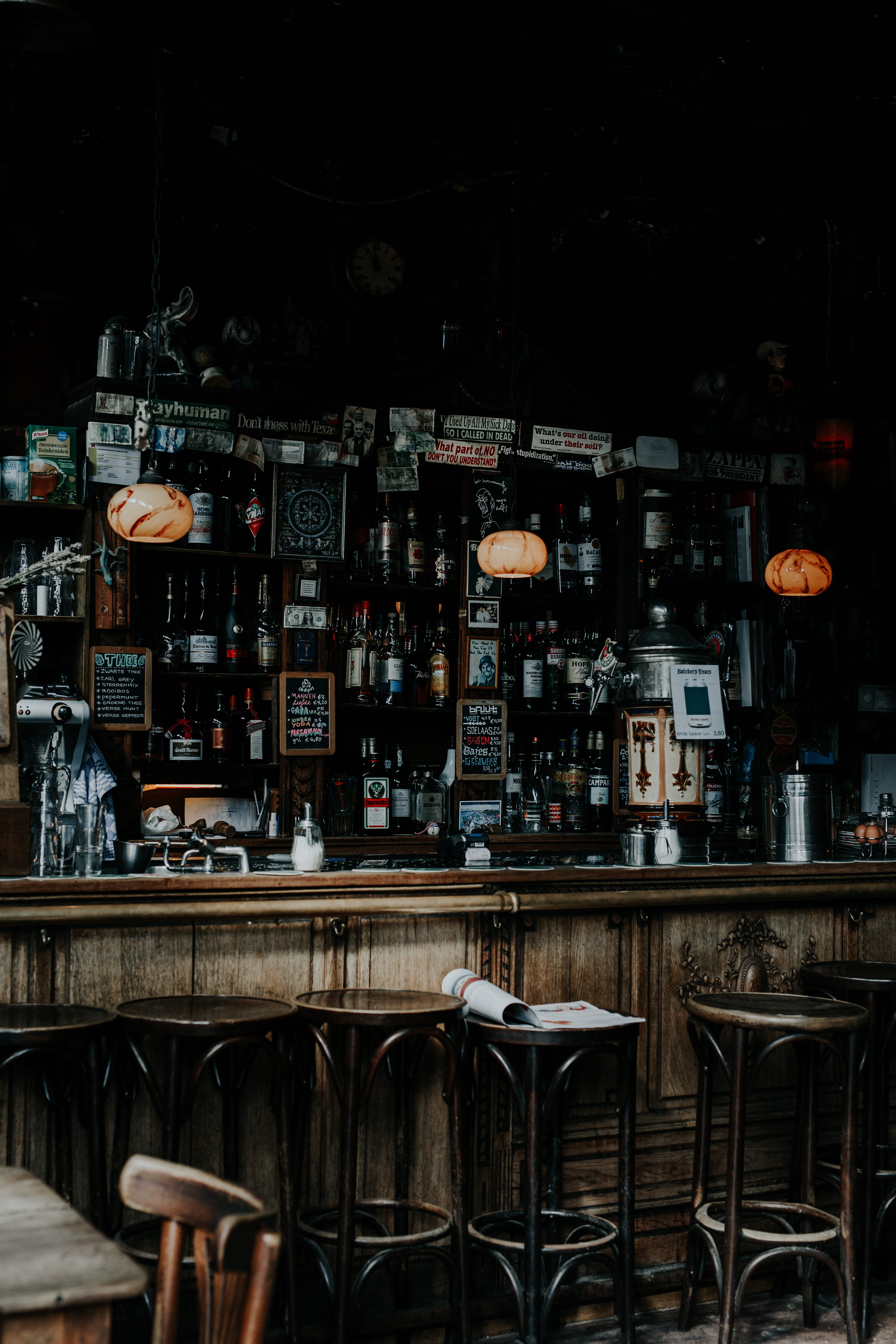 vintage bar station, stool, drink, booze, restaurant, cafe, light