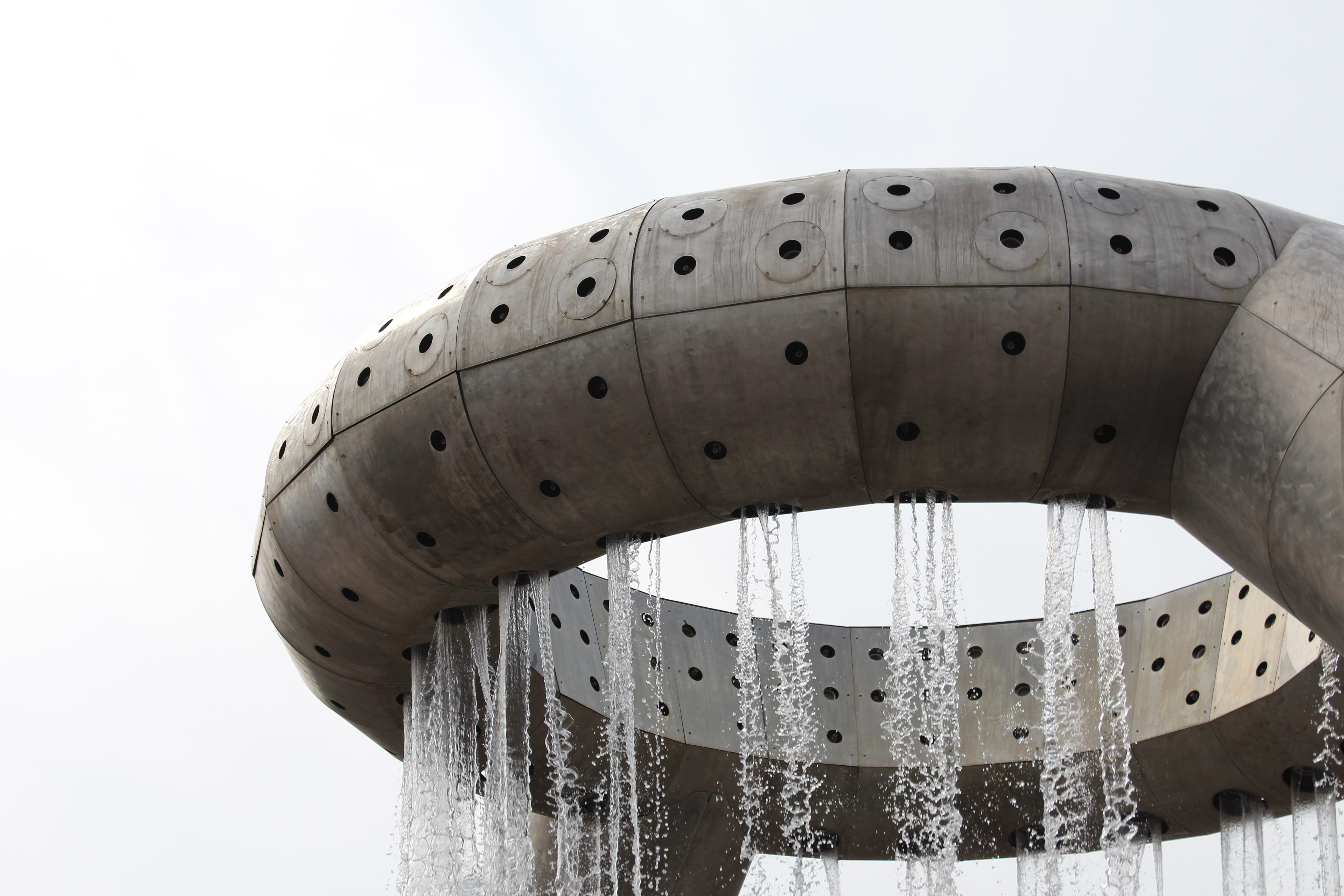 gray shower landmark, architecture, built structure, low angle view