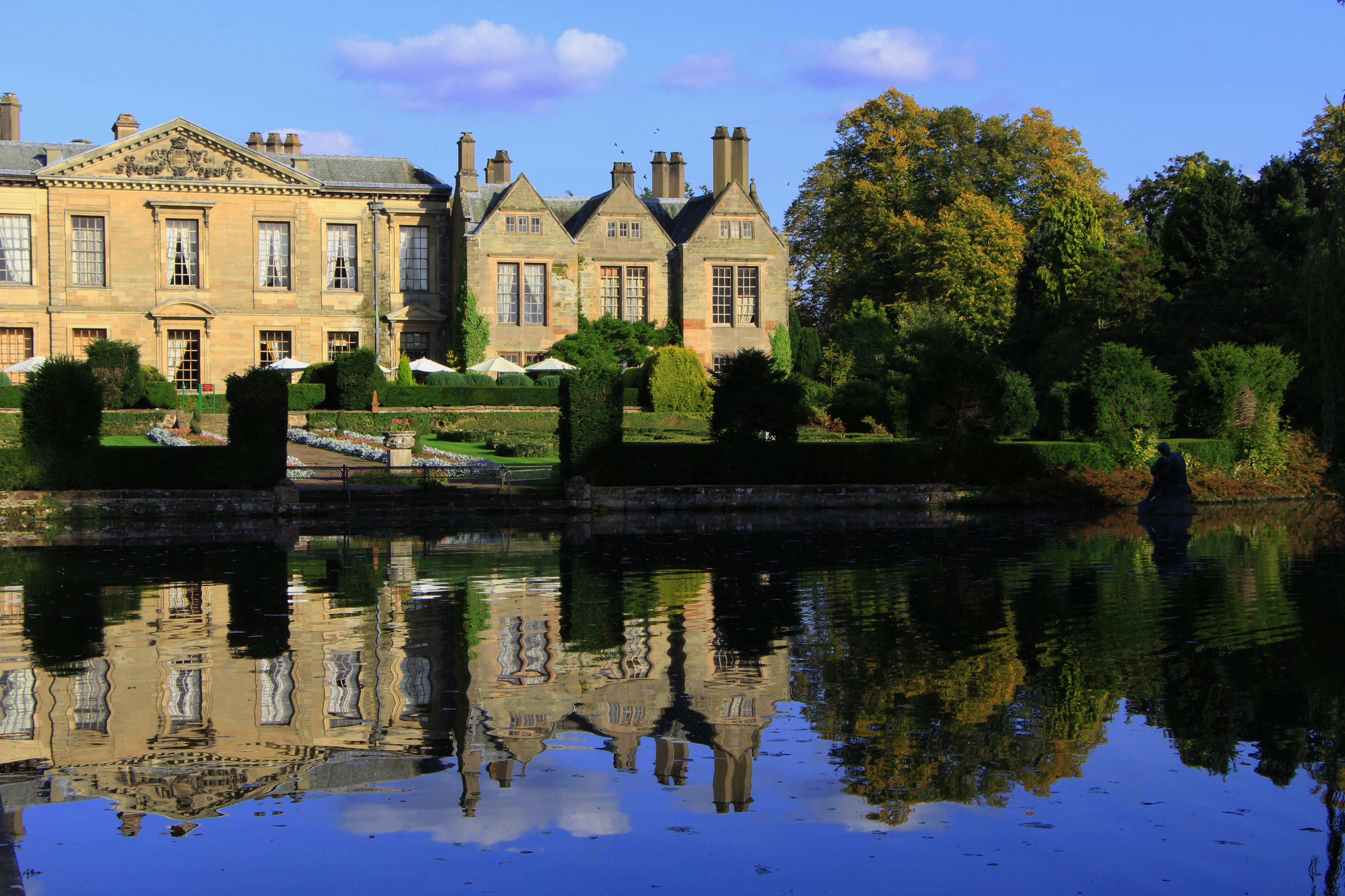 lake, sky, reflection, built structure, building exterior, architecture