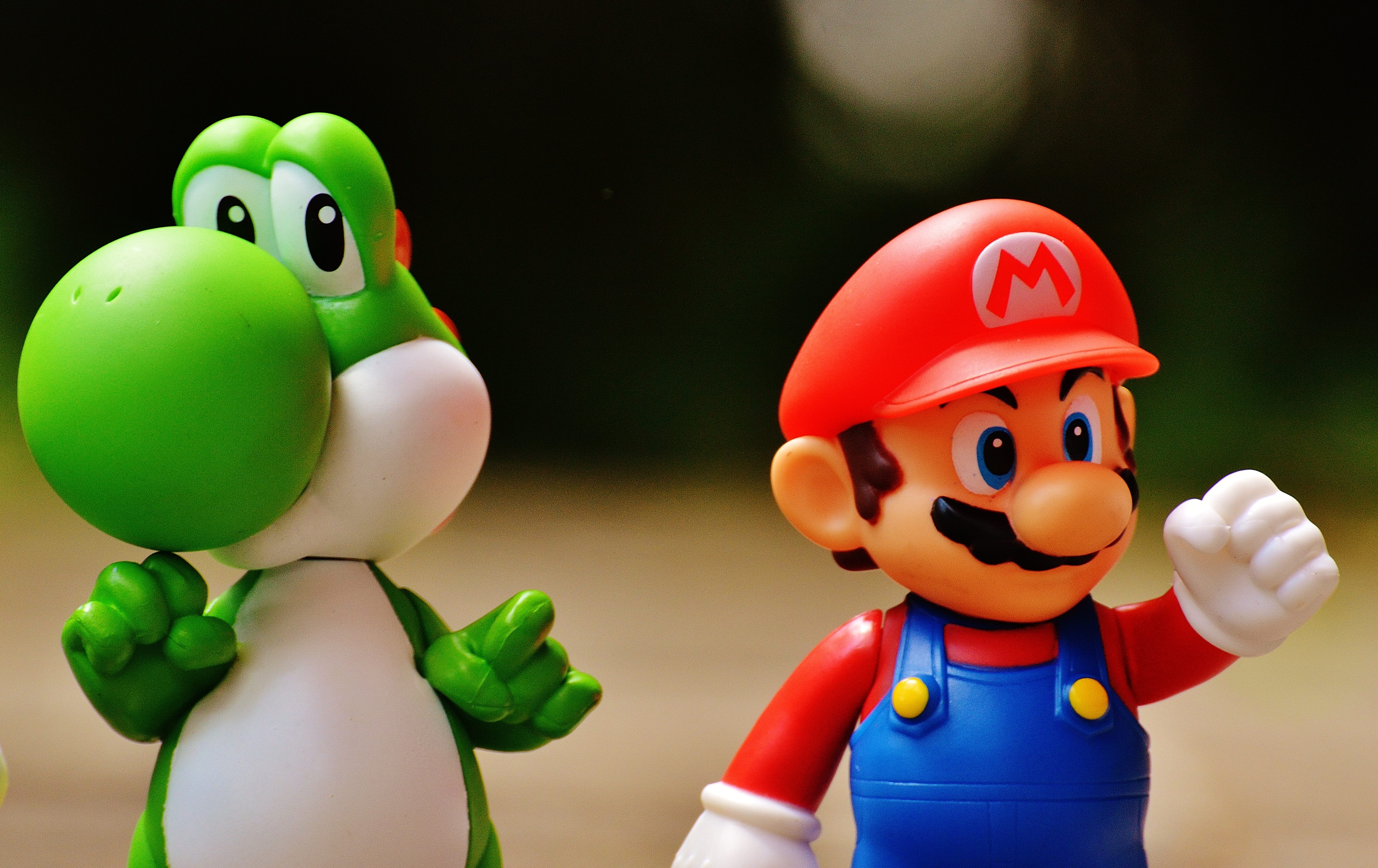 Super Mario and Yoshi Plastic Figure, art, cartoon, character