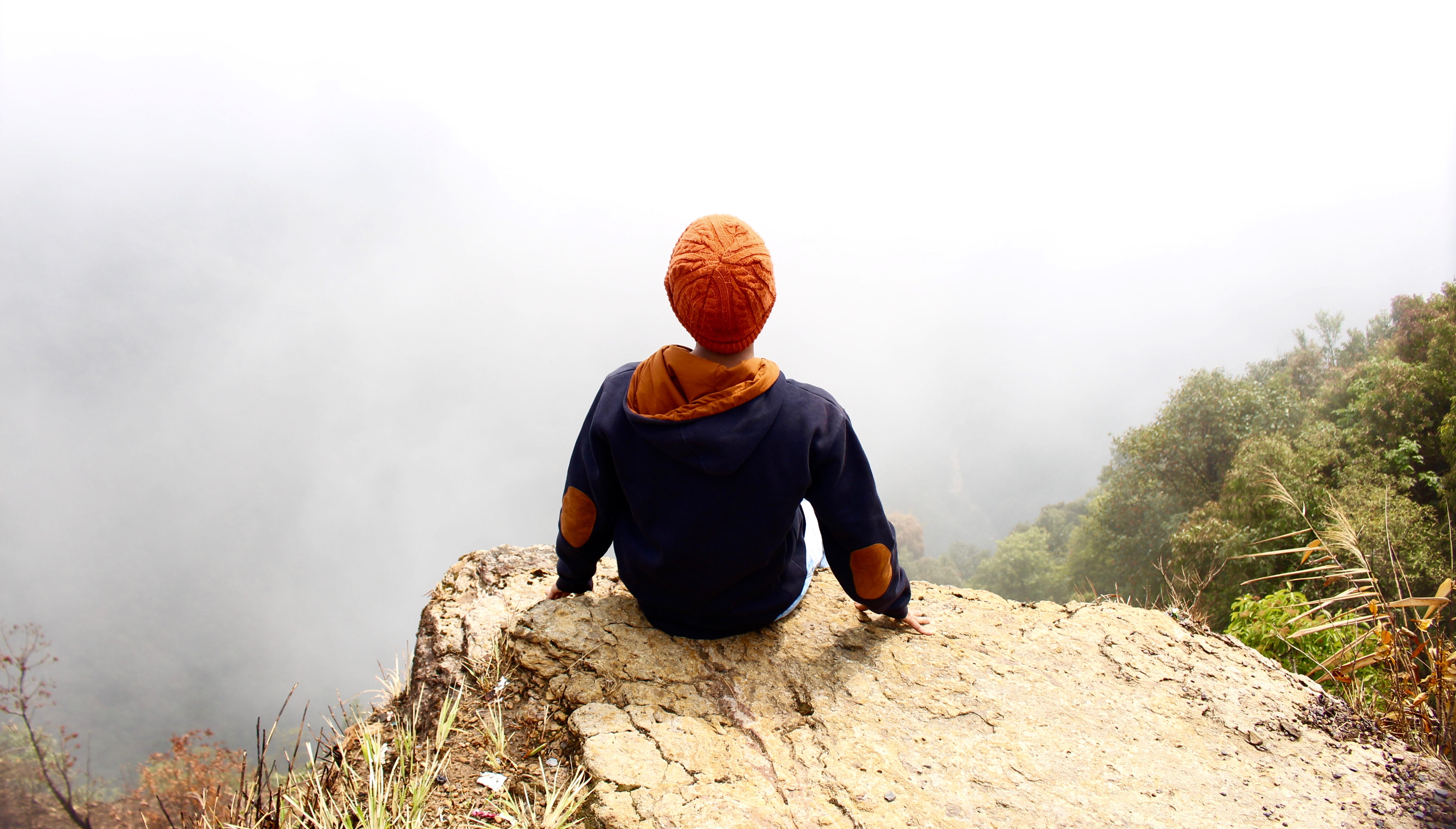 india, cherrapunjee, hill, trees, forest, mountain, one person