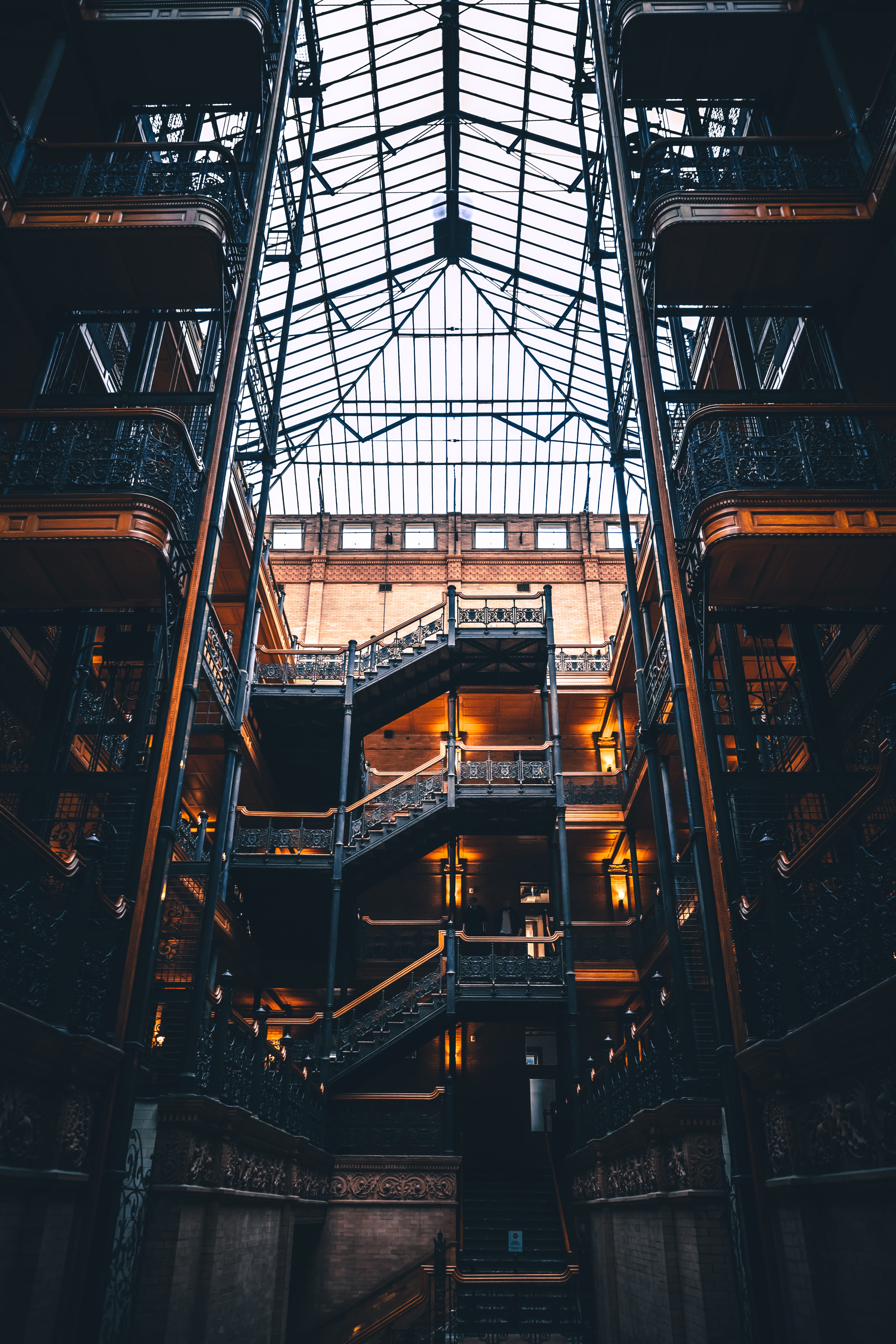 building interior, architecture, low angle view, staircase, built structure