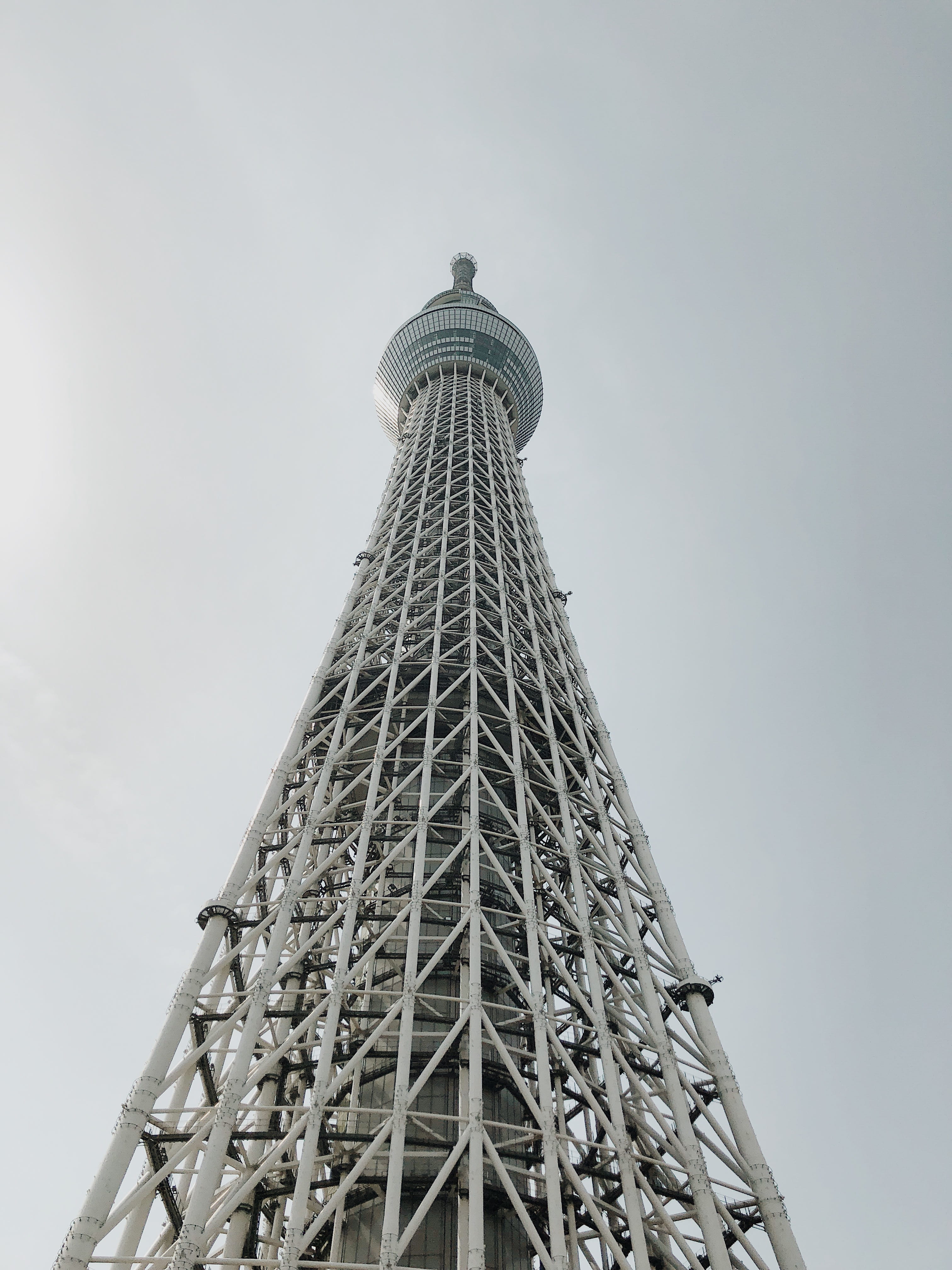 white tower under grey sky, architecture, built structure, low angle view