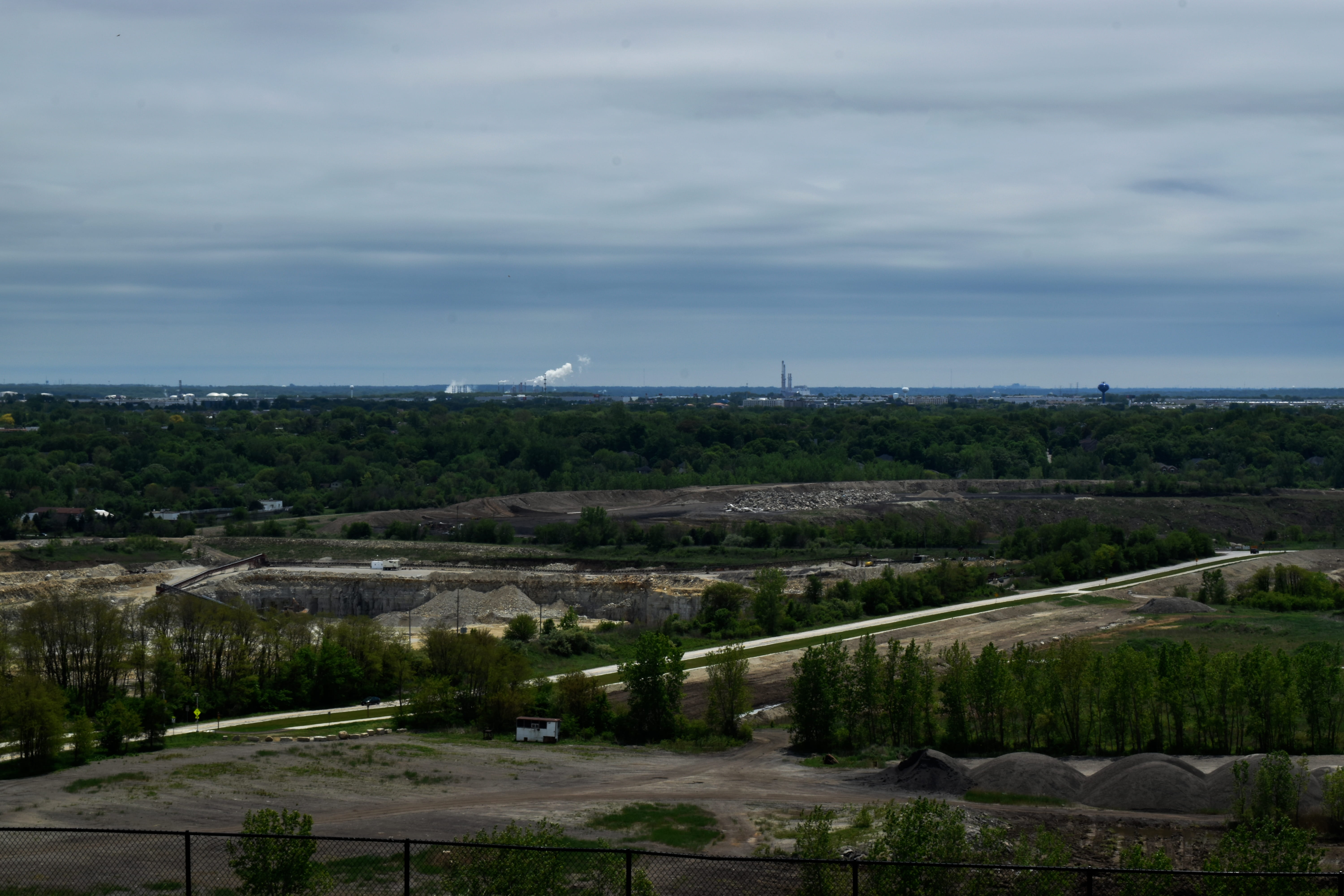 industry, quarry, construction, elevated, overlook, nature