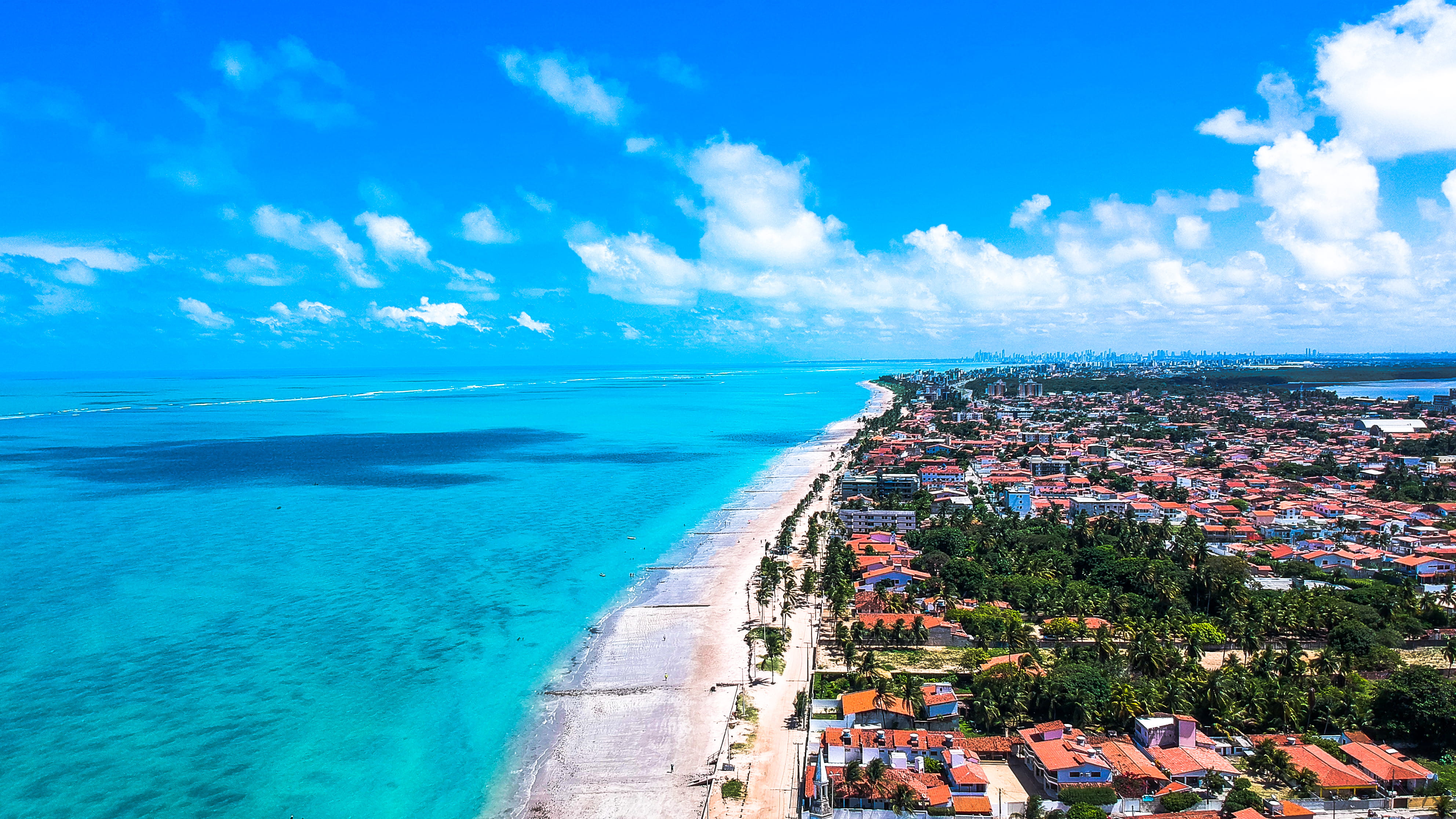 brazil, cabedelo, praia formosa, paraíba, drone cam, drone view