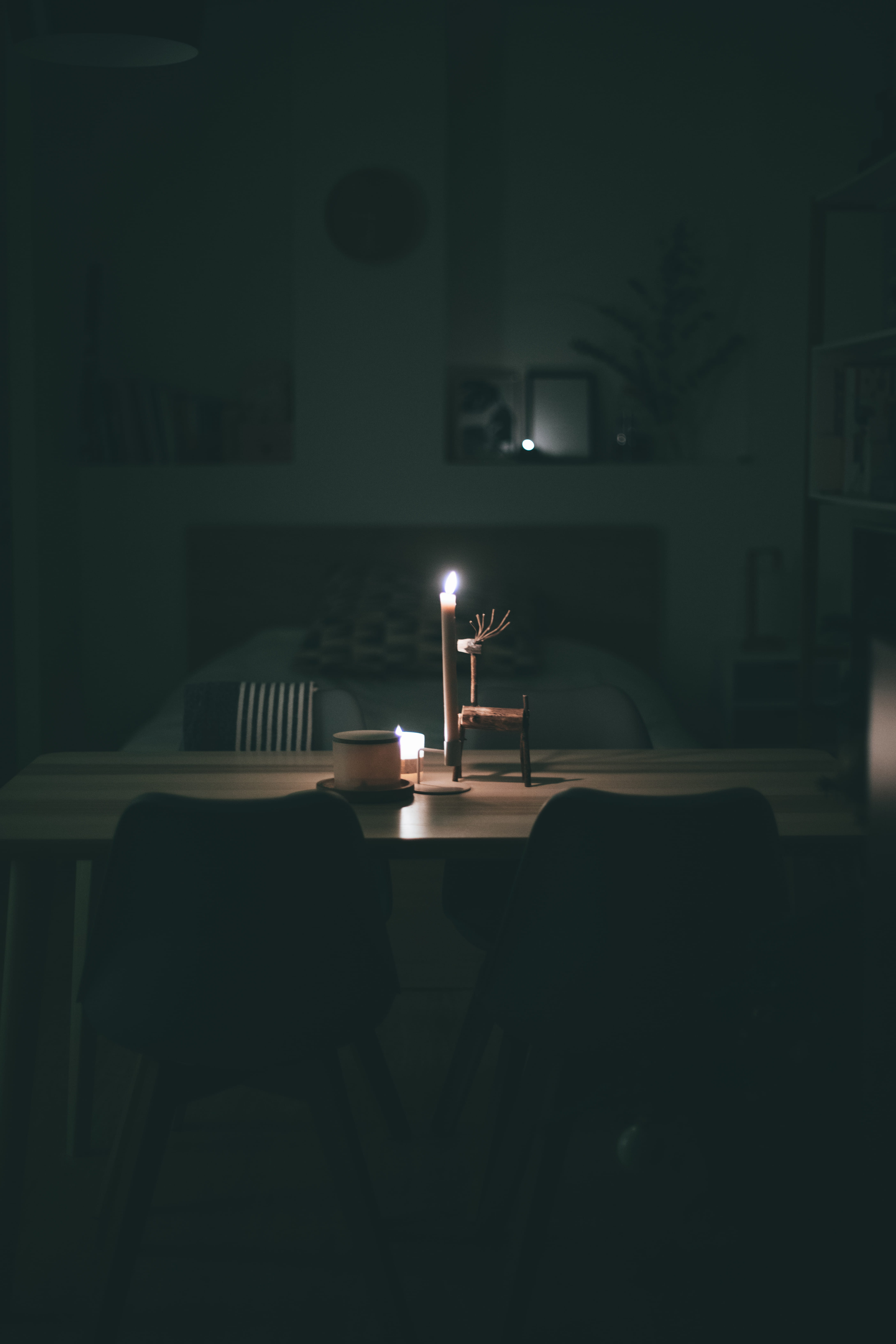 light, christmas, candle, hygge, illuminated, table, flame