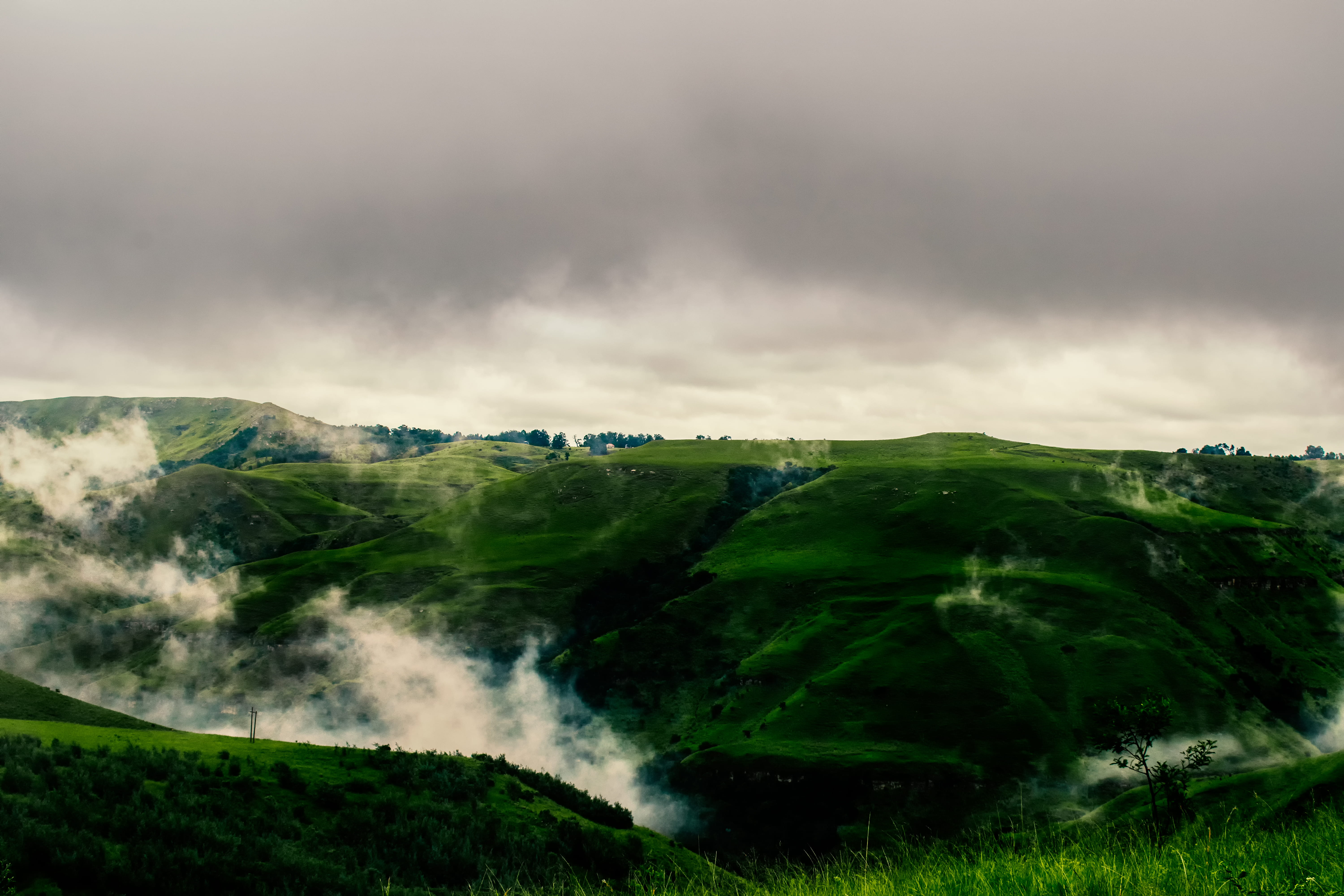 Green Mountain, clouds, daylight, grass, landscape, mountains