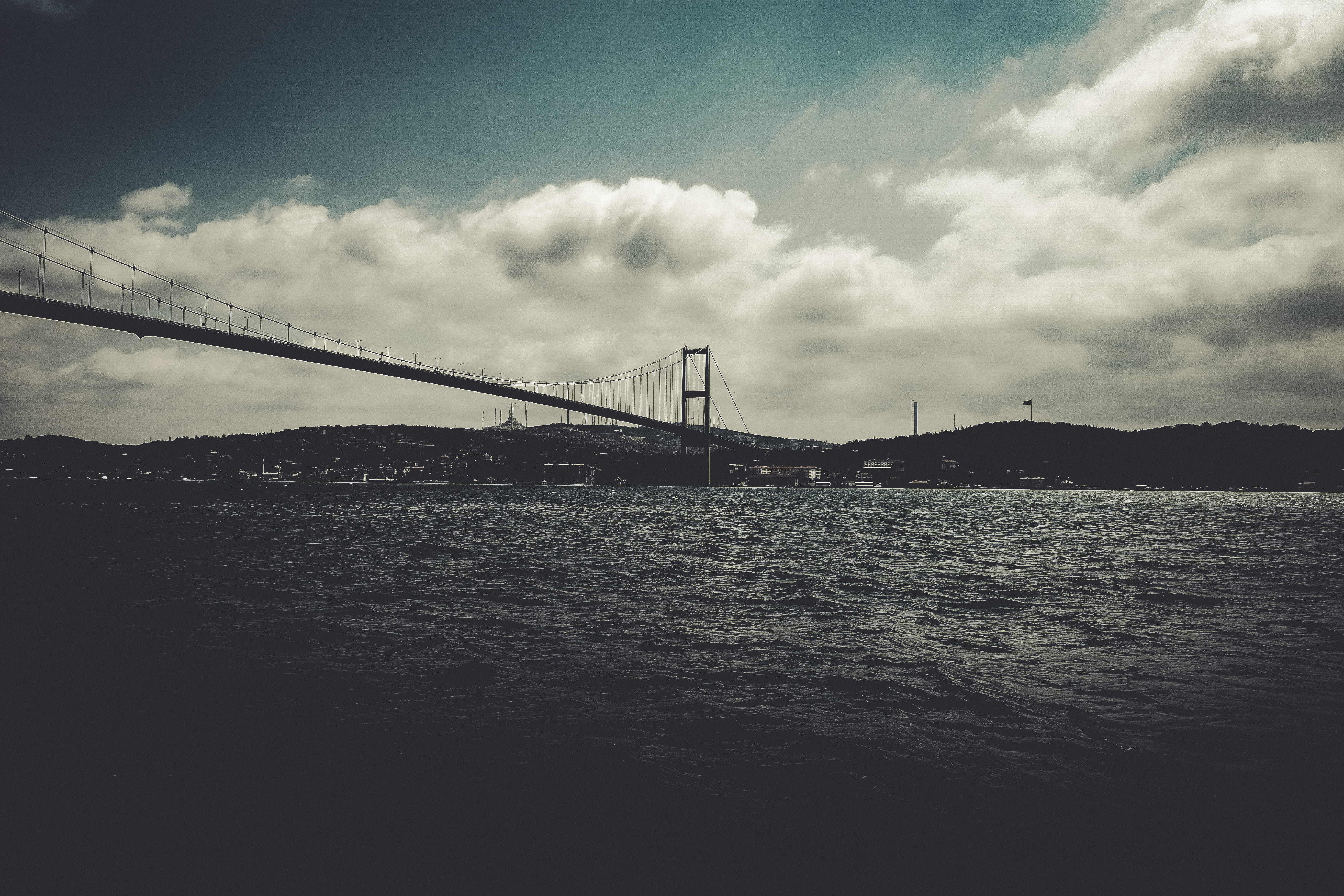 cloud, turkey, blue, structure, city, bridge, sea, istanbul