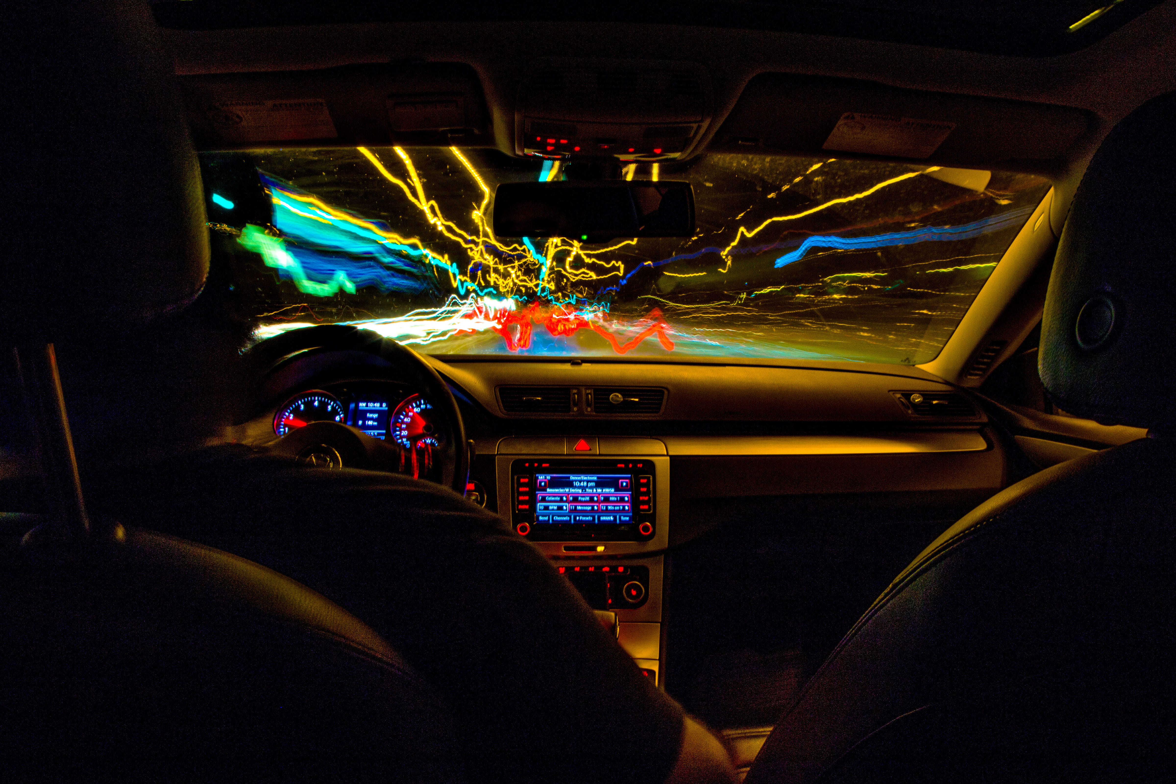 Driving at Night, various, car, cars, vehicle interior, mode of transportation