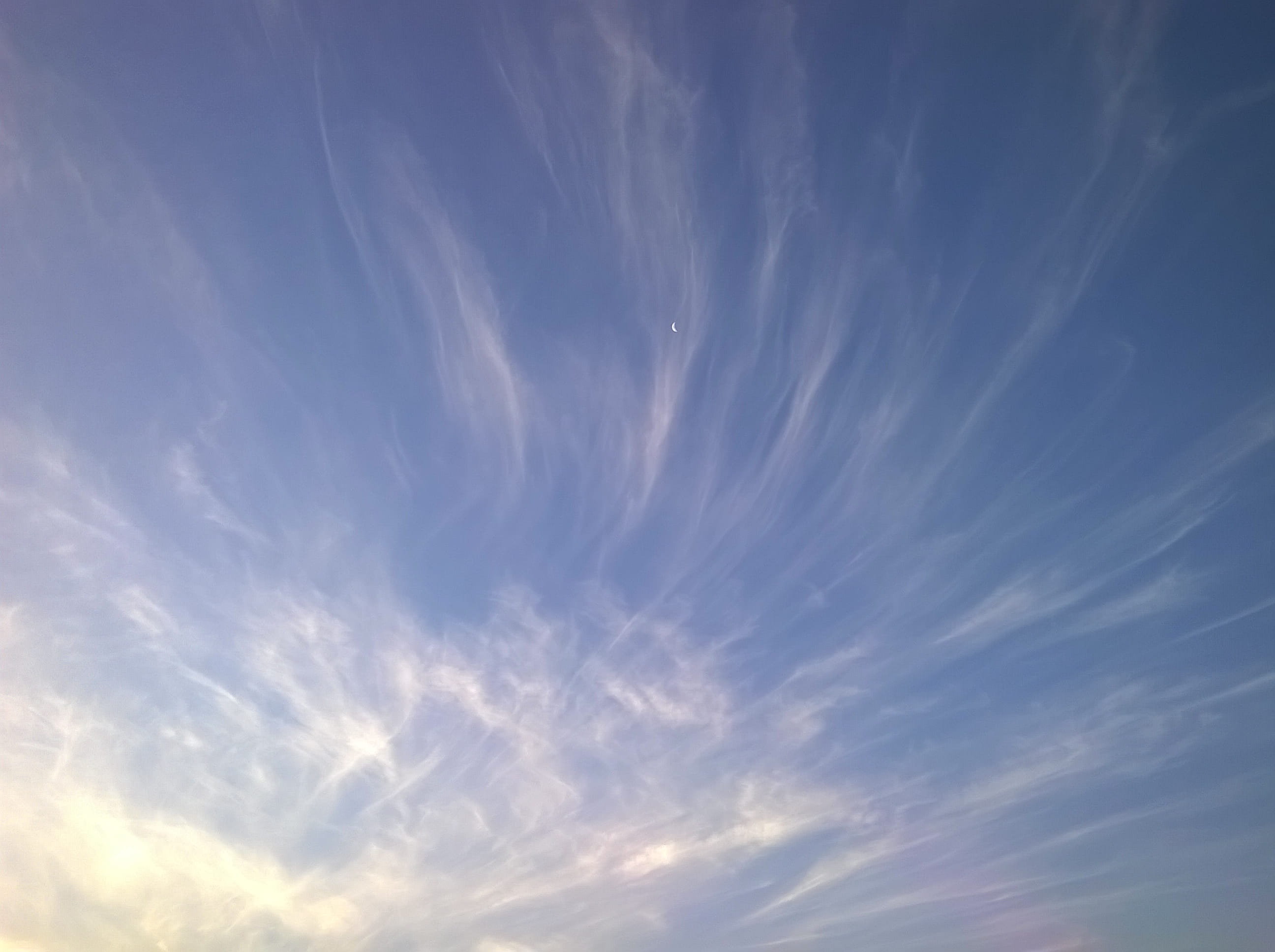 clouds, moon, wind, sky, cloud - sky, beauty in nature, low angle view