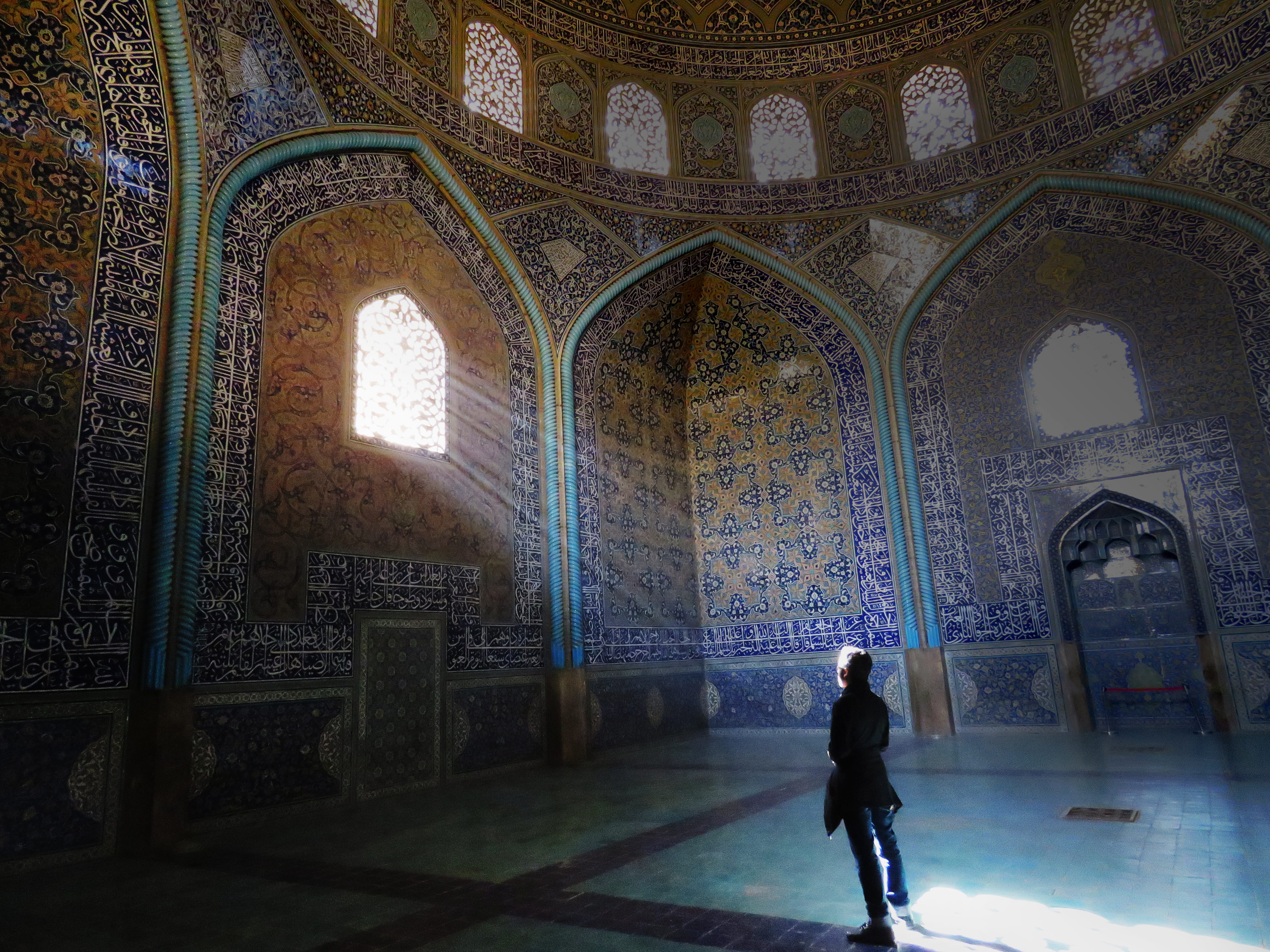 iran, isfahan, sheikh lotfollah mosque, light, ray of light