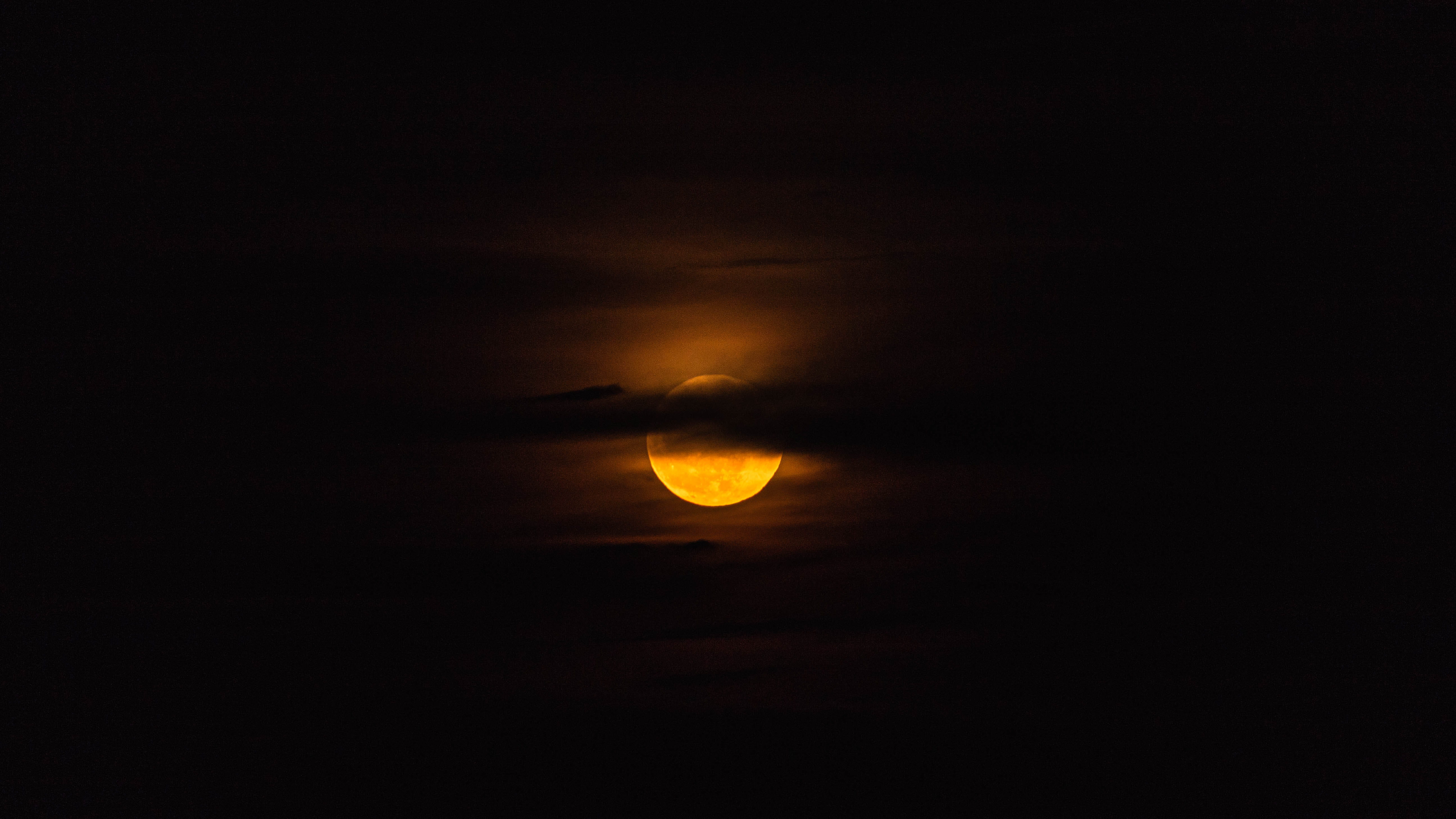 yellow moon, night, cloud, red moon, night time, explore, night sky