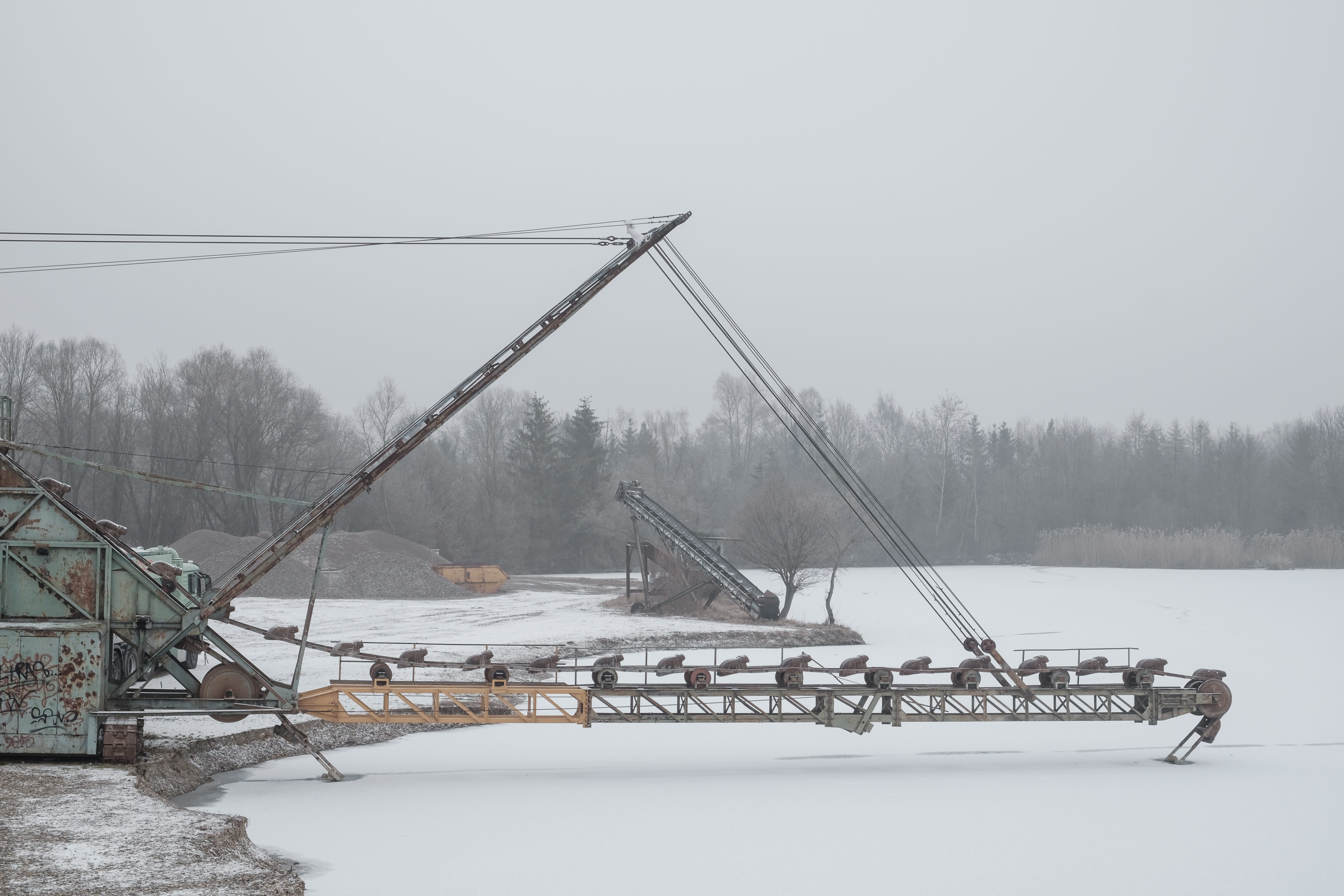 germany, ulm, winter, machine, cold temperature, snow, tree