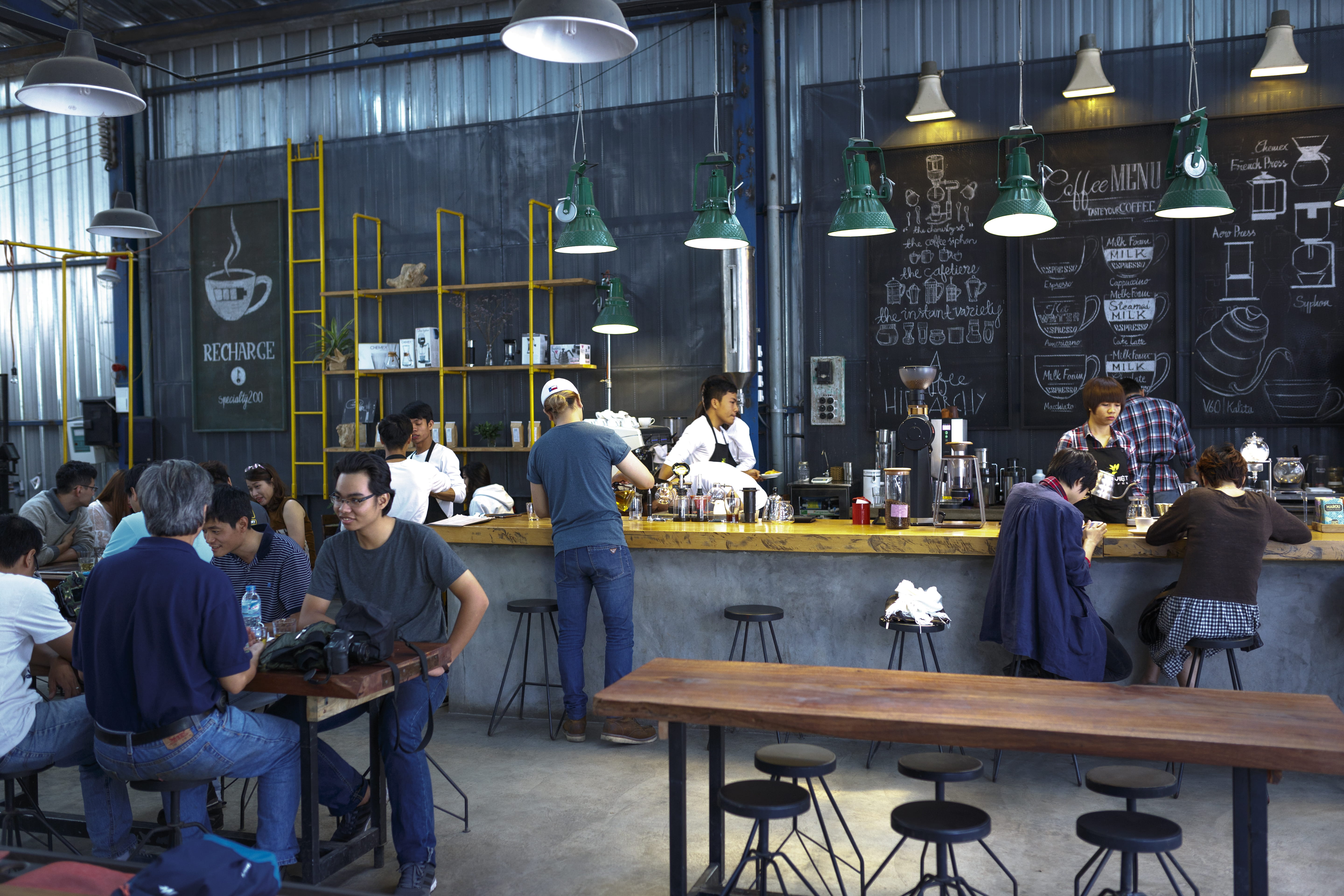 People Inside Bar, board, chairs, coffee shop, crowd, group together