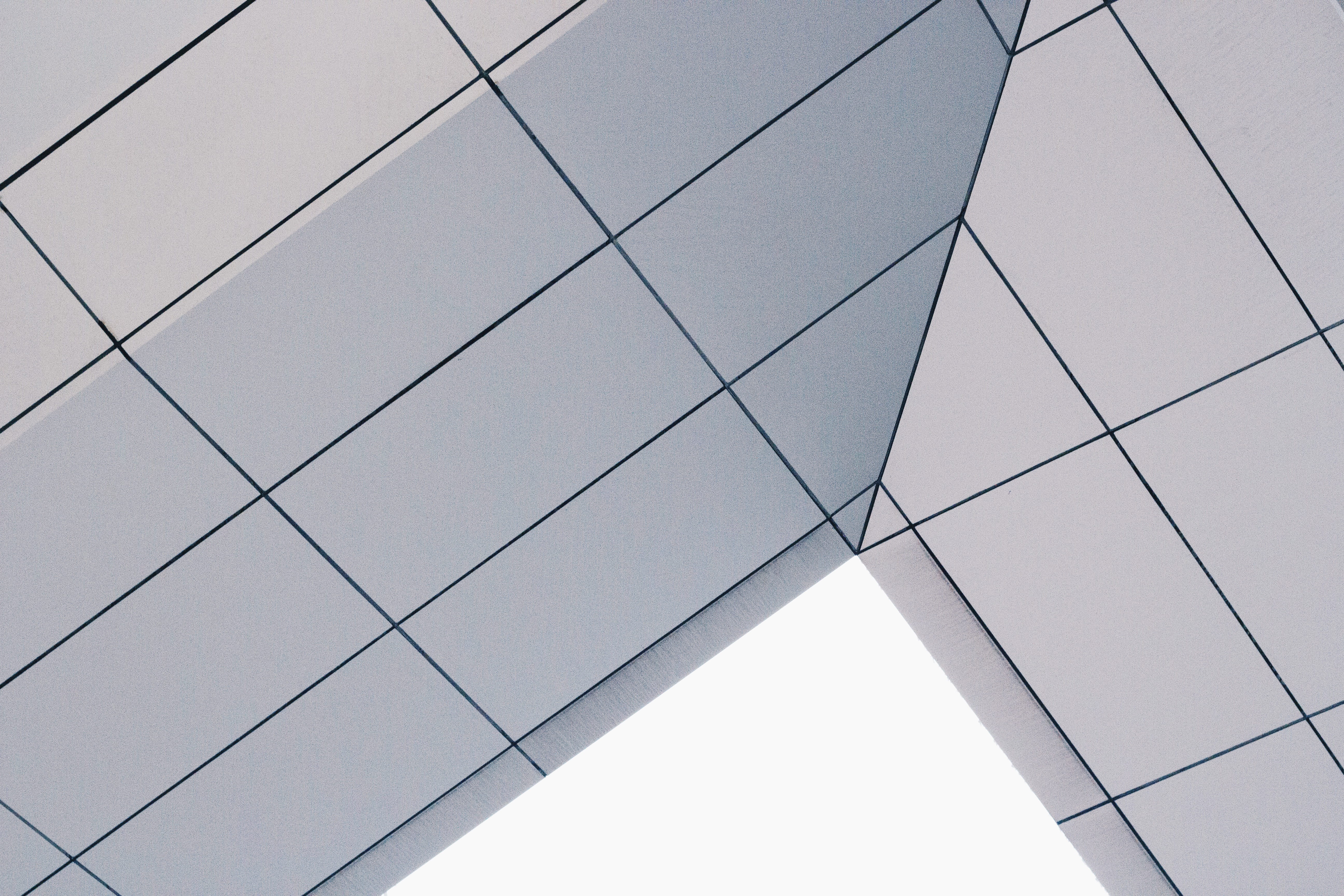 white, grid, geometry, ceiling, architecture, built structure