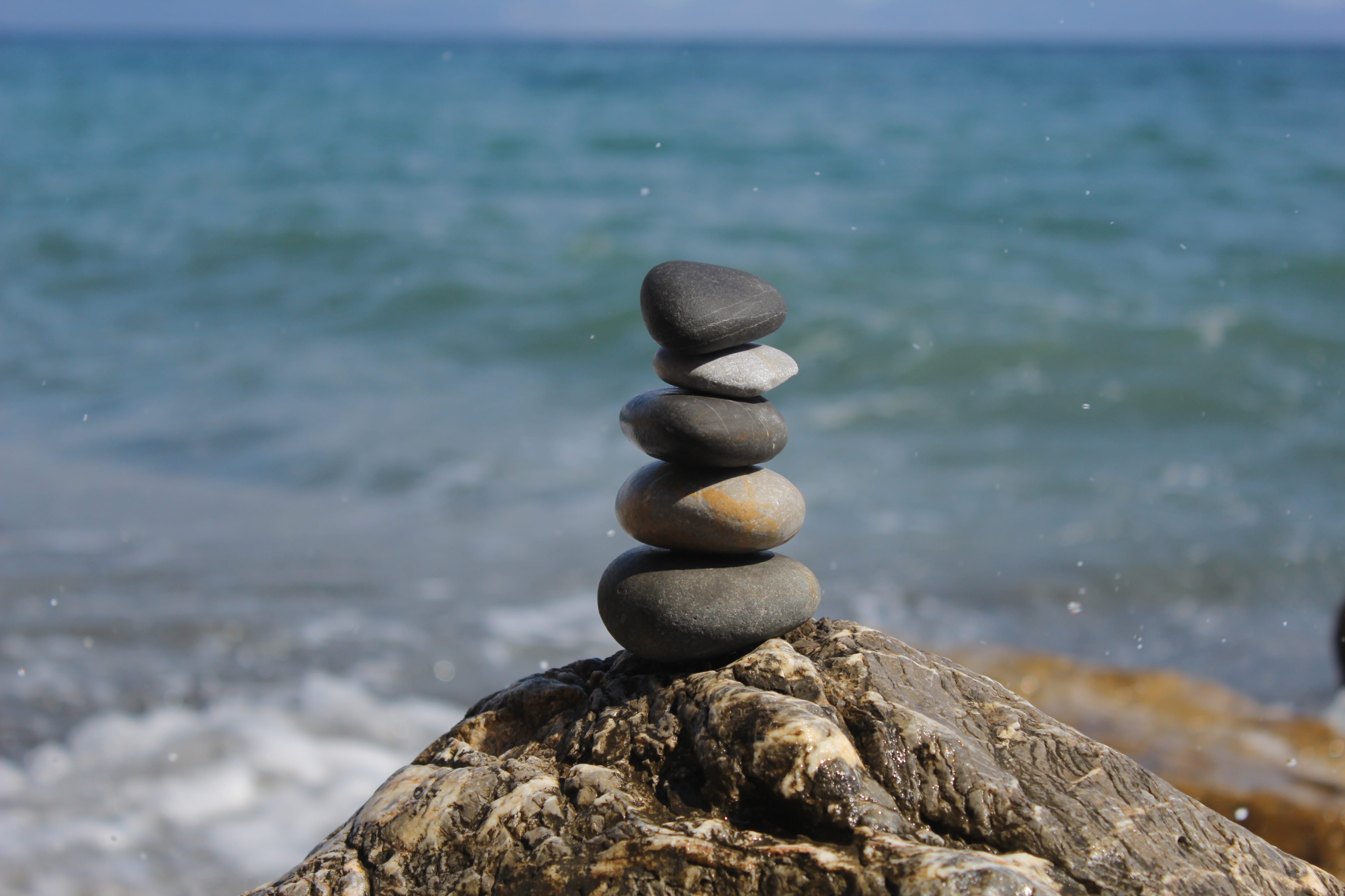 sea, pebbles, greece, stones, rock, solid, water, rock - object