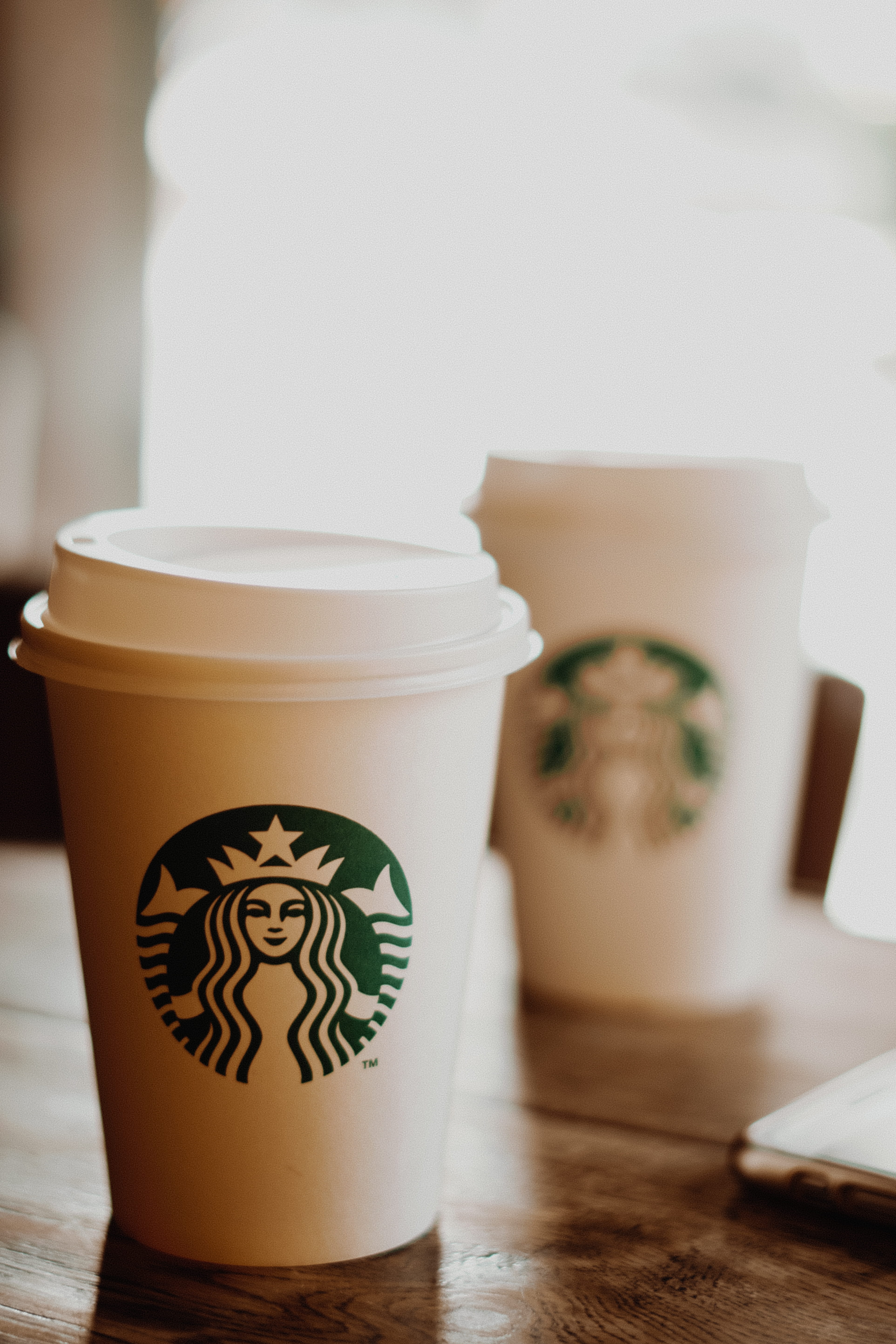 Close-Up Photo of Starbucks Paper Cup, blur, caffeine, coffee