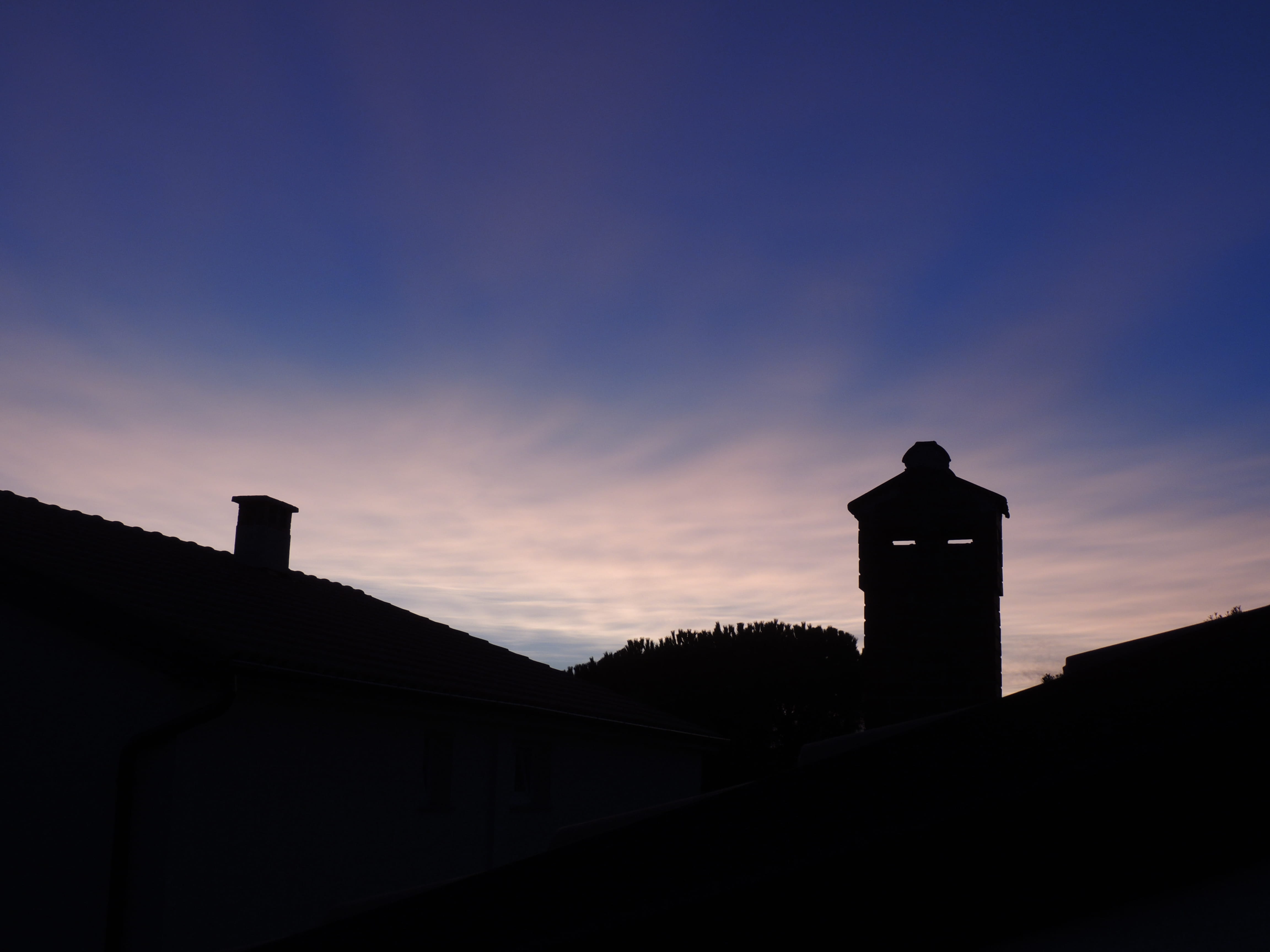 sunset, sky, shadow, contrast, blue, silhouette, architecture