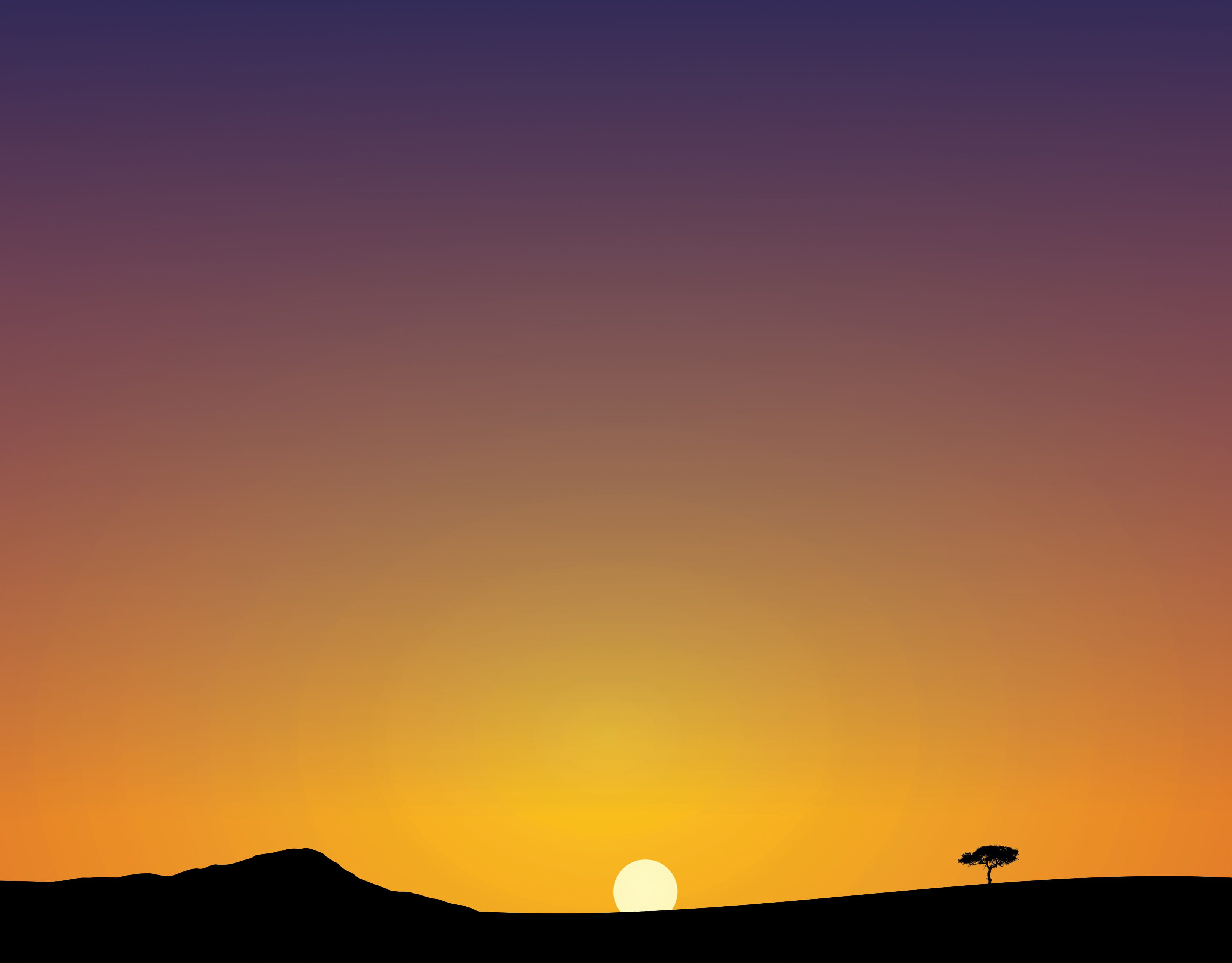 sunset, dawn, sky, silhouette, moon, outdoors, backlit, light