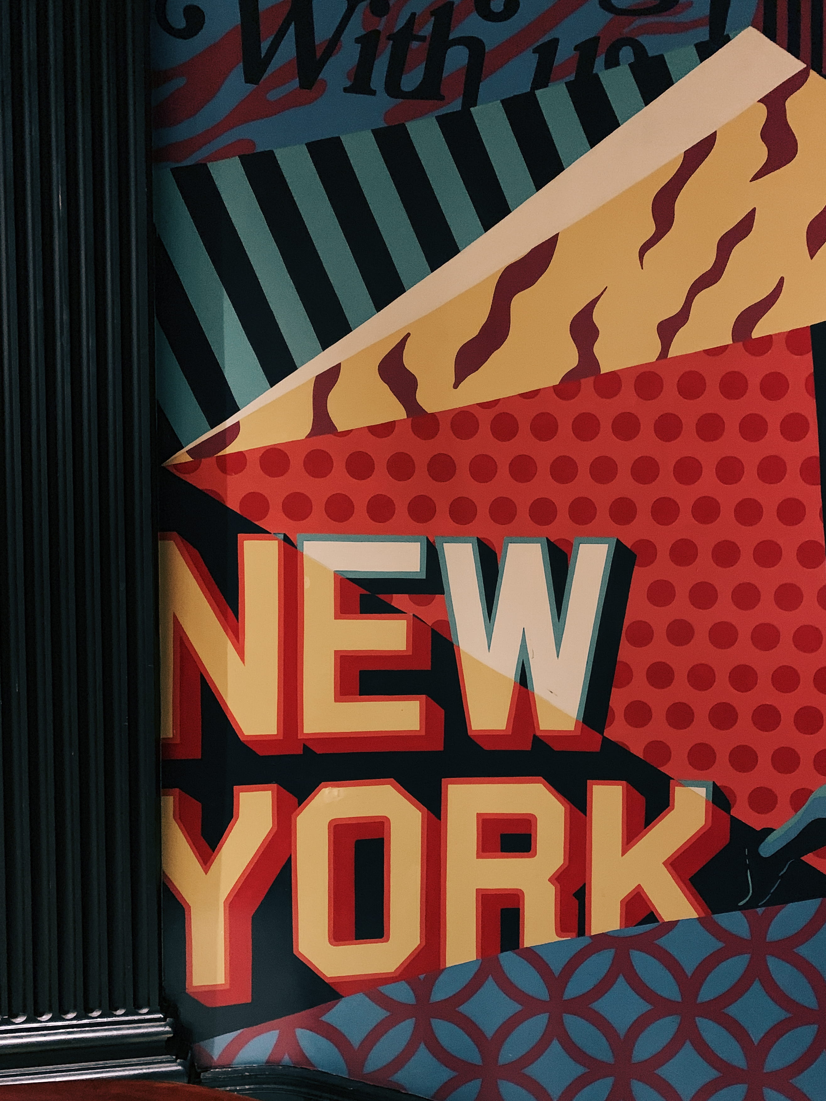 New York text, western script, communication, no people, built structure