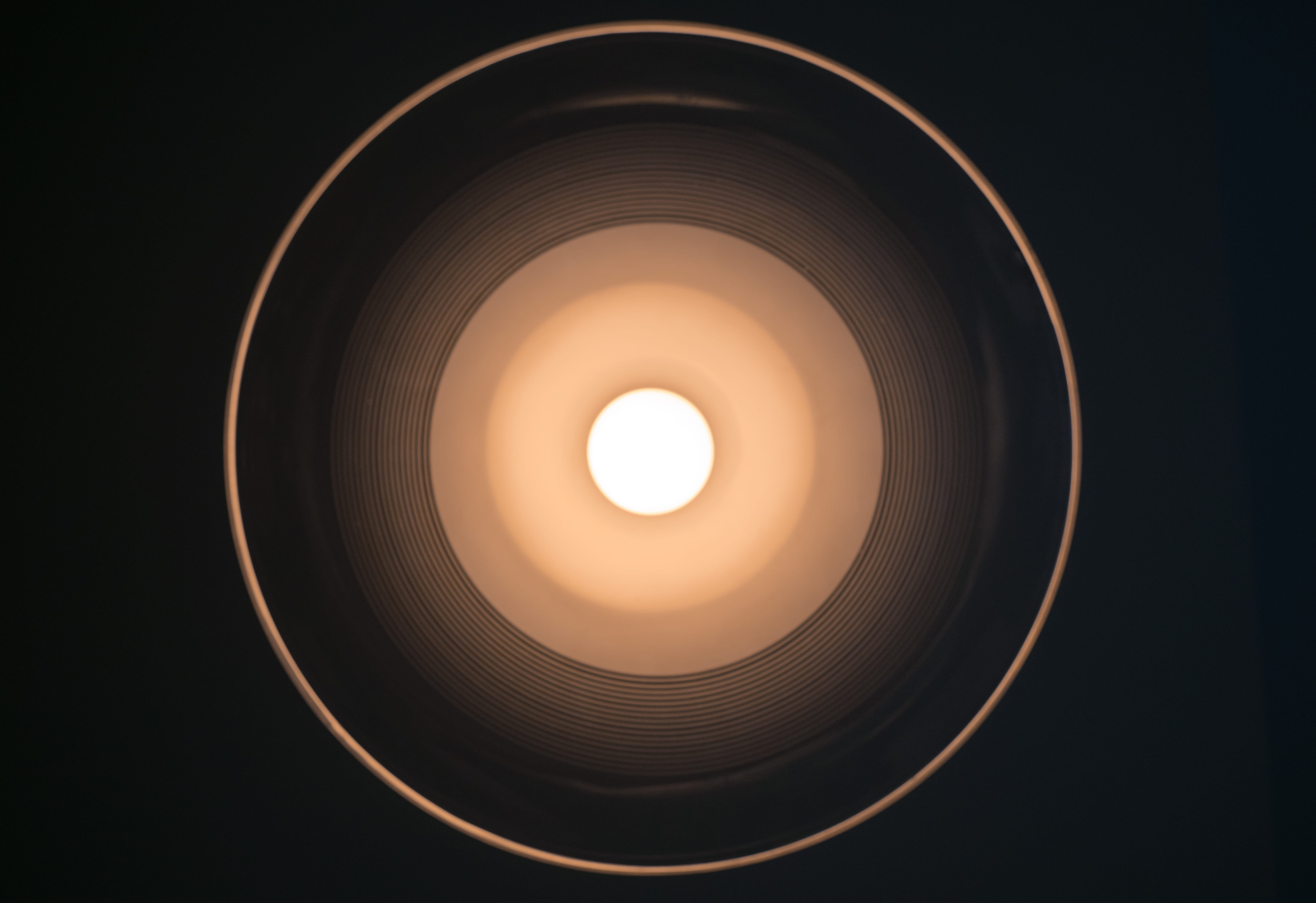 lamp, light, bulb, circle, pattern, abstract, black, dark, yellow