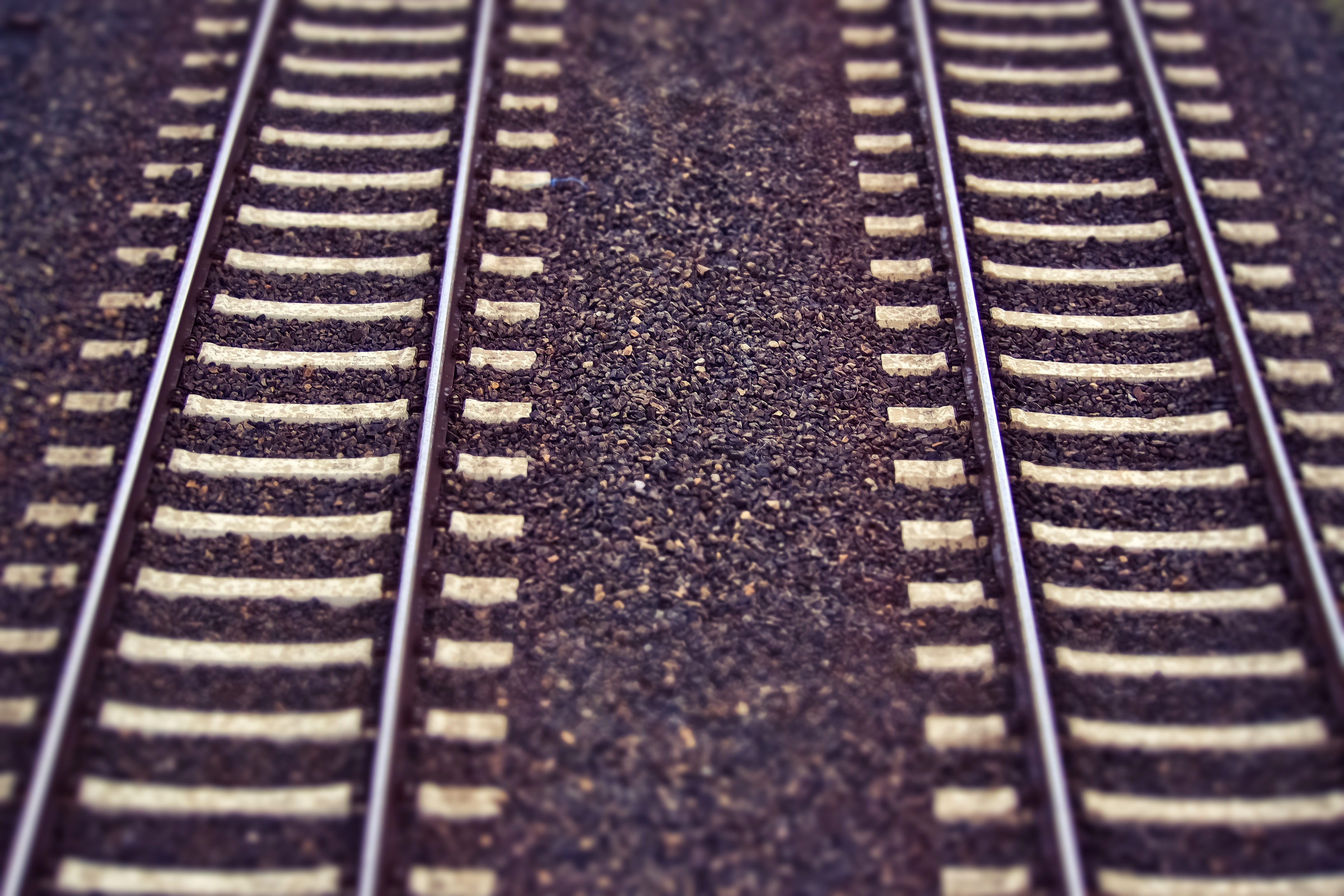 gleise, track bed, seemed, railway rails, gravel, railroad track