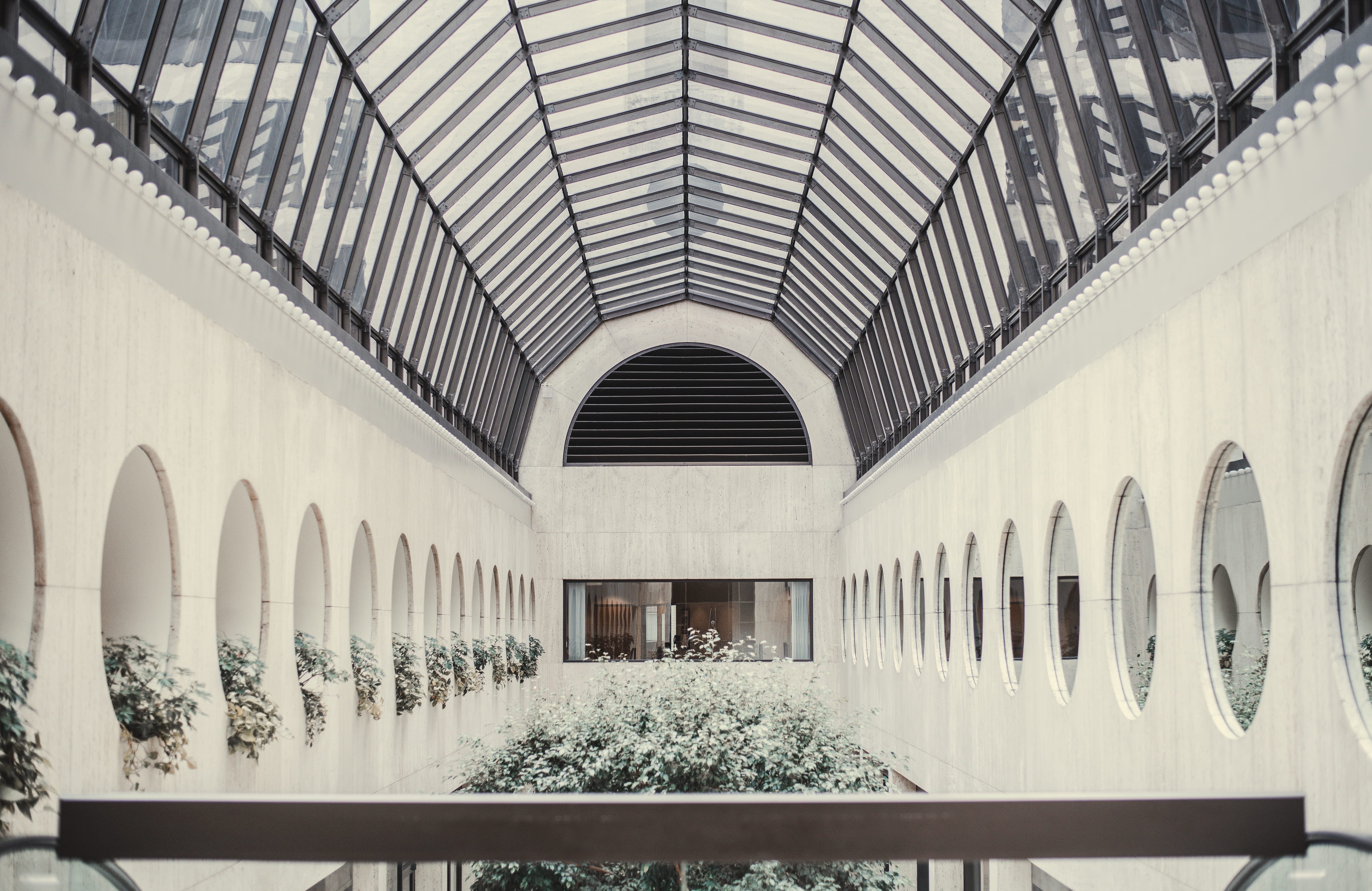 white hall interior, building, architecture, window, corridor