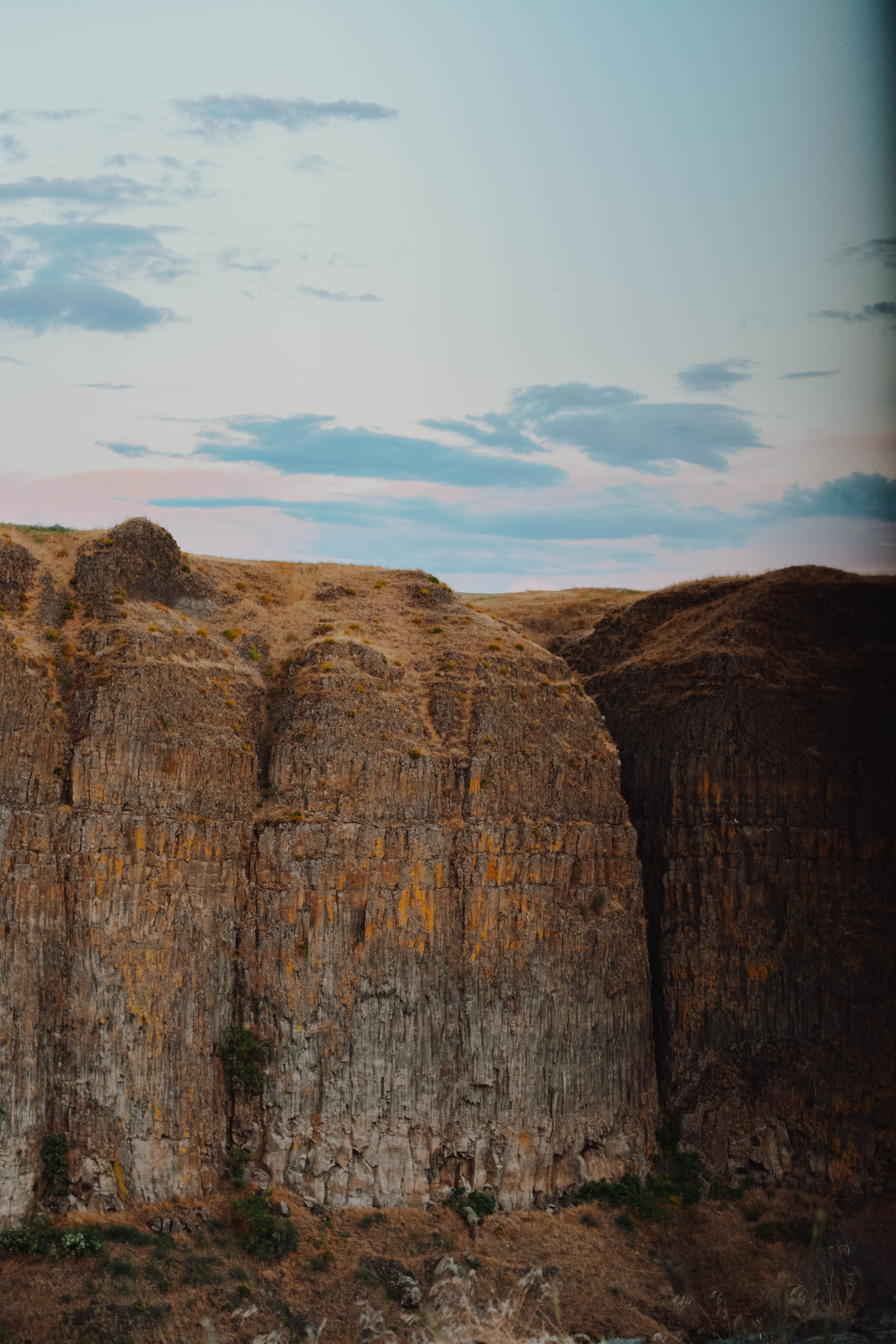 cliffs, cliffside, desert, sunset, sunset on mountains, sky