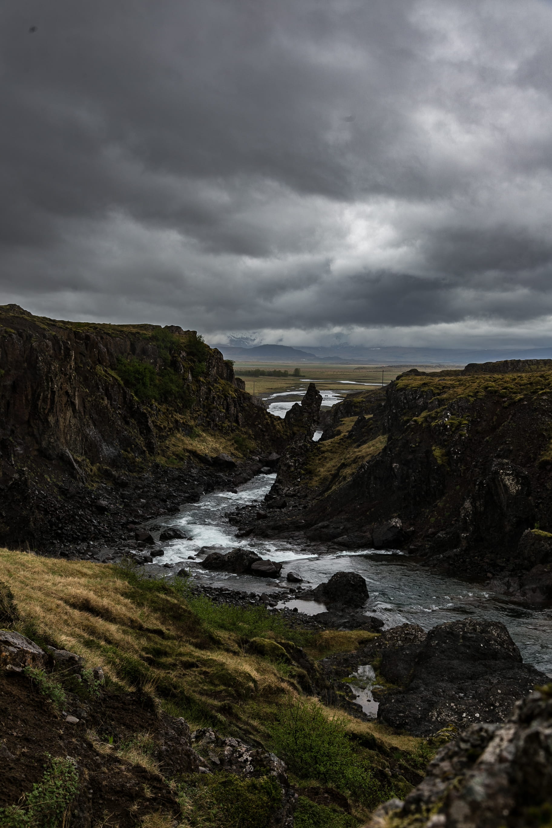 River in Between Cliffs, clouds, daylight, environment, flow