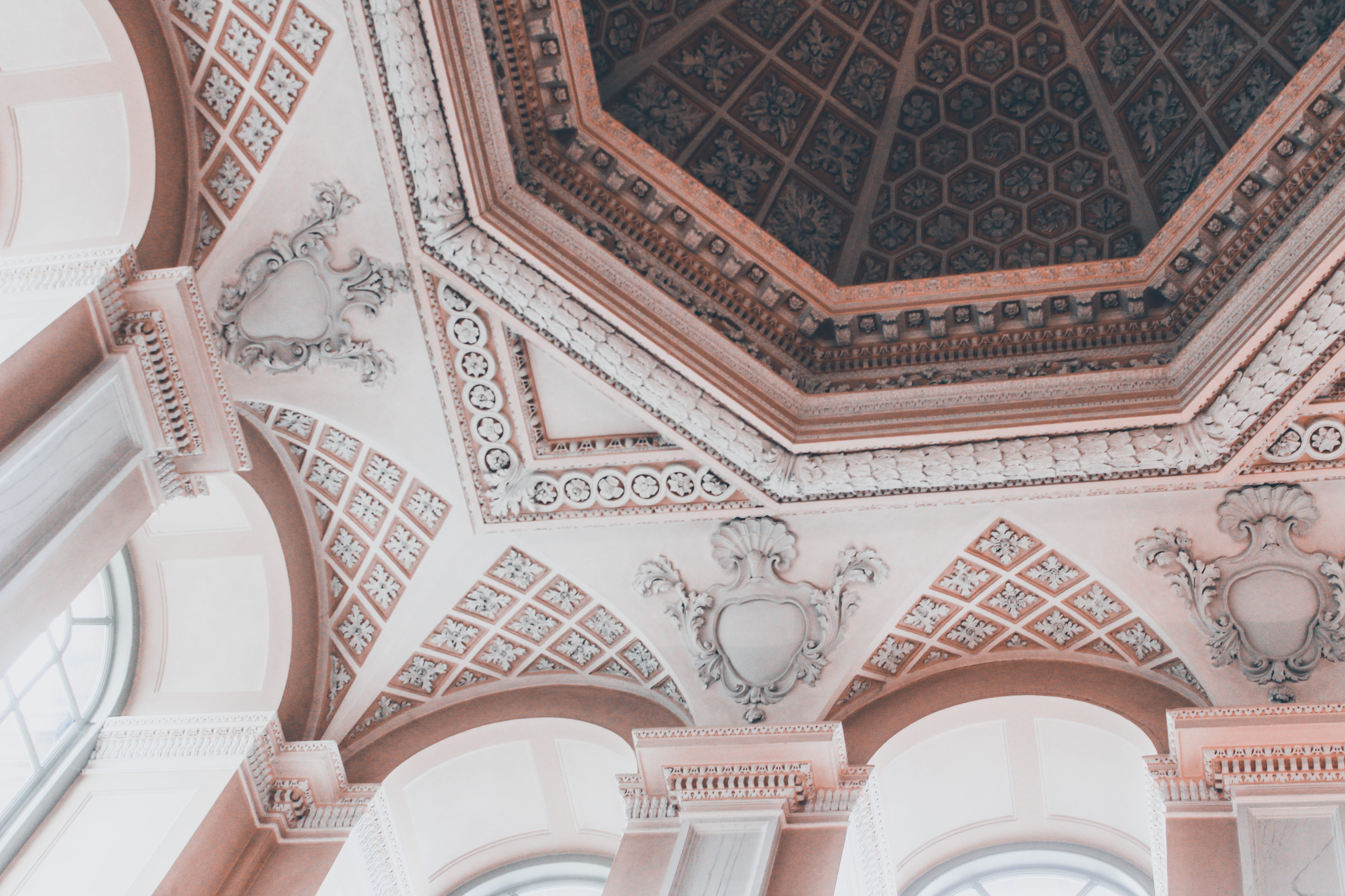 white and black building interior, pattern, built structure, architecture