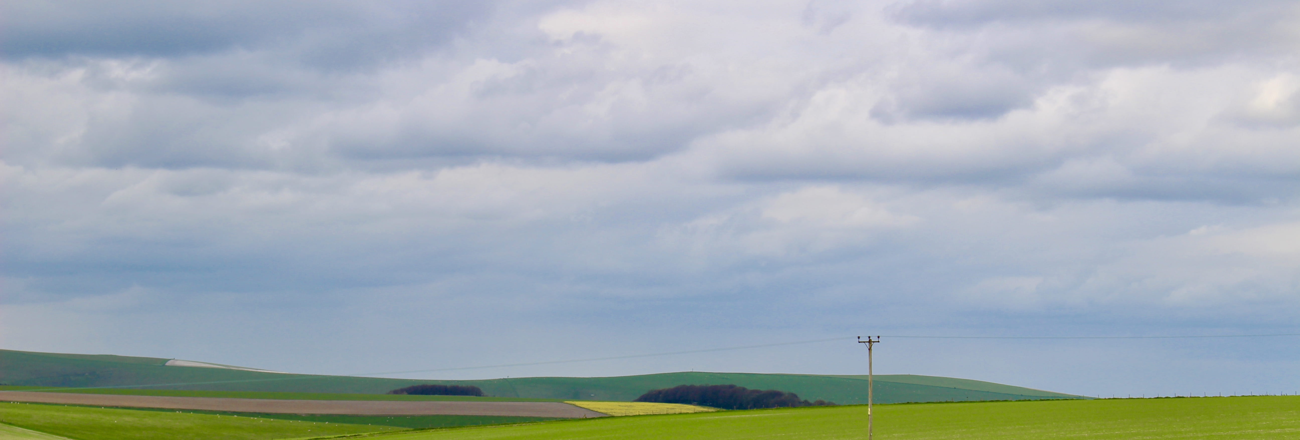 fields, england, clouds, green, yellow, blue, cloud - sky, environment