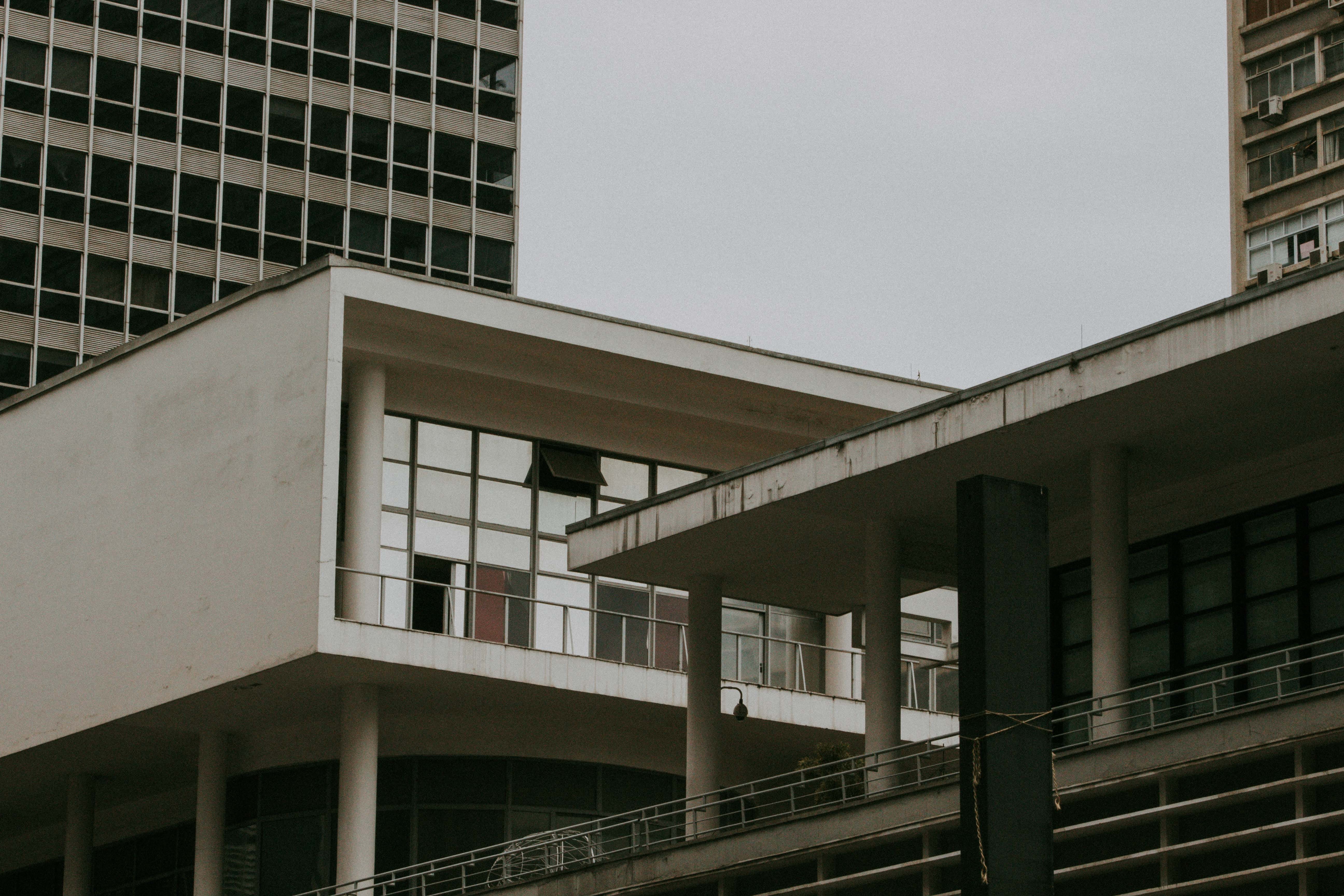White Painted Building, architecture, windows, built structure
