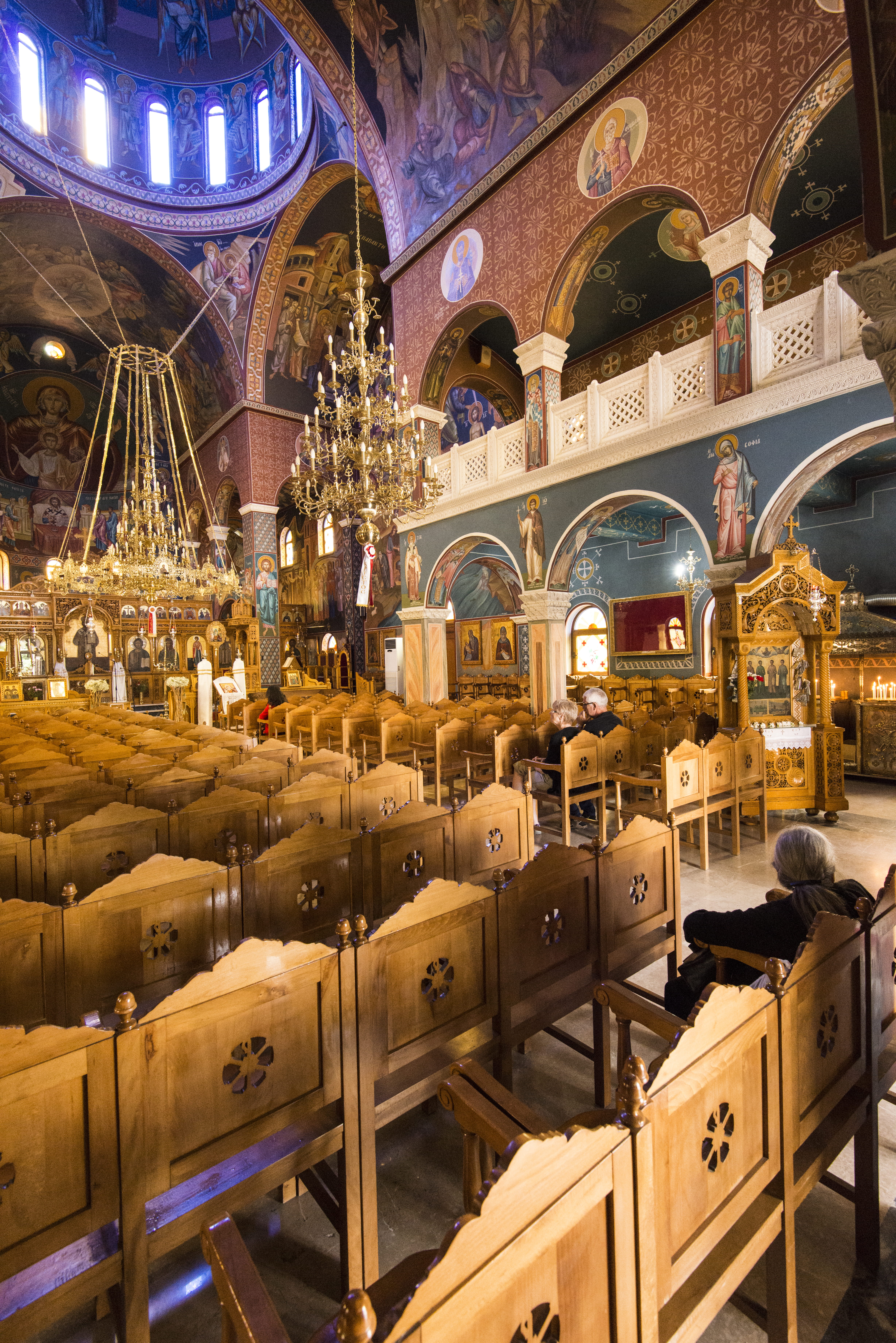 greece, rethimno, orthodox, interior, church, building, architecture