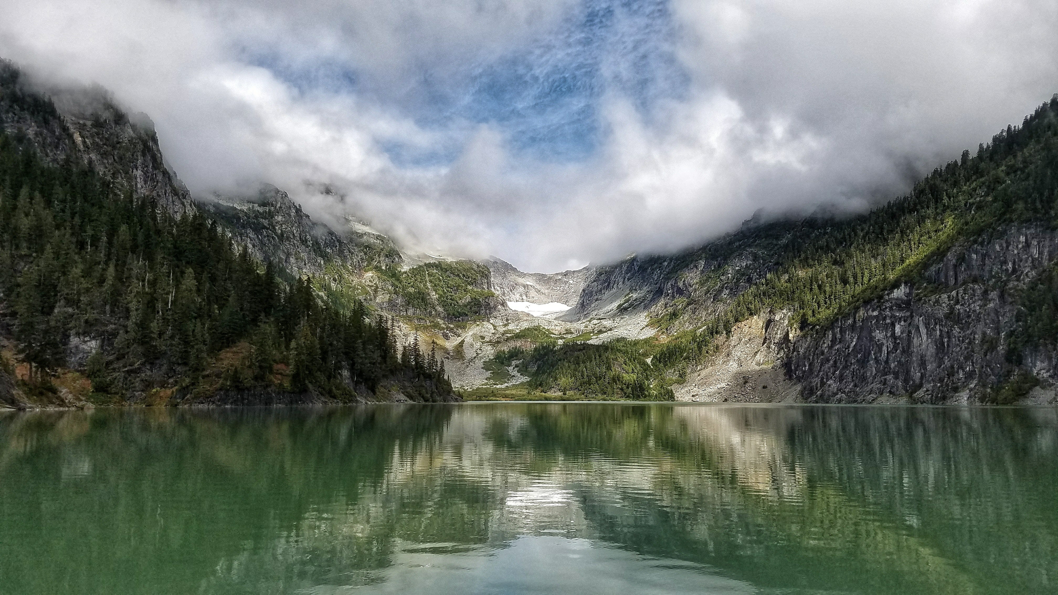 cloudscape, environment, foliage, lake, landscape, mountain