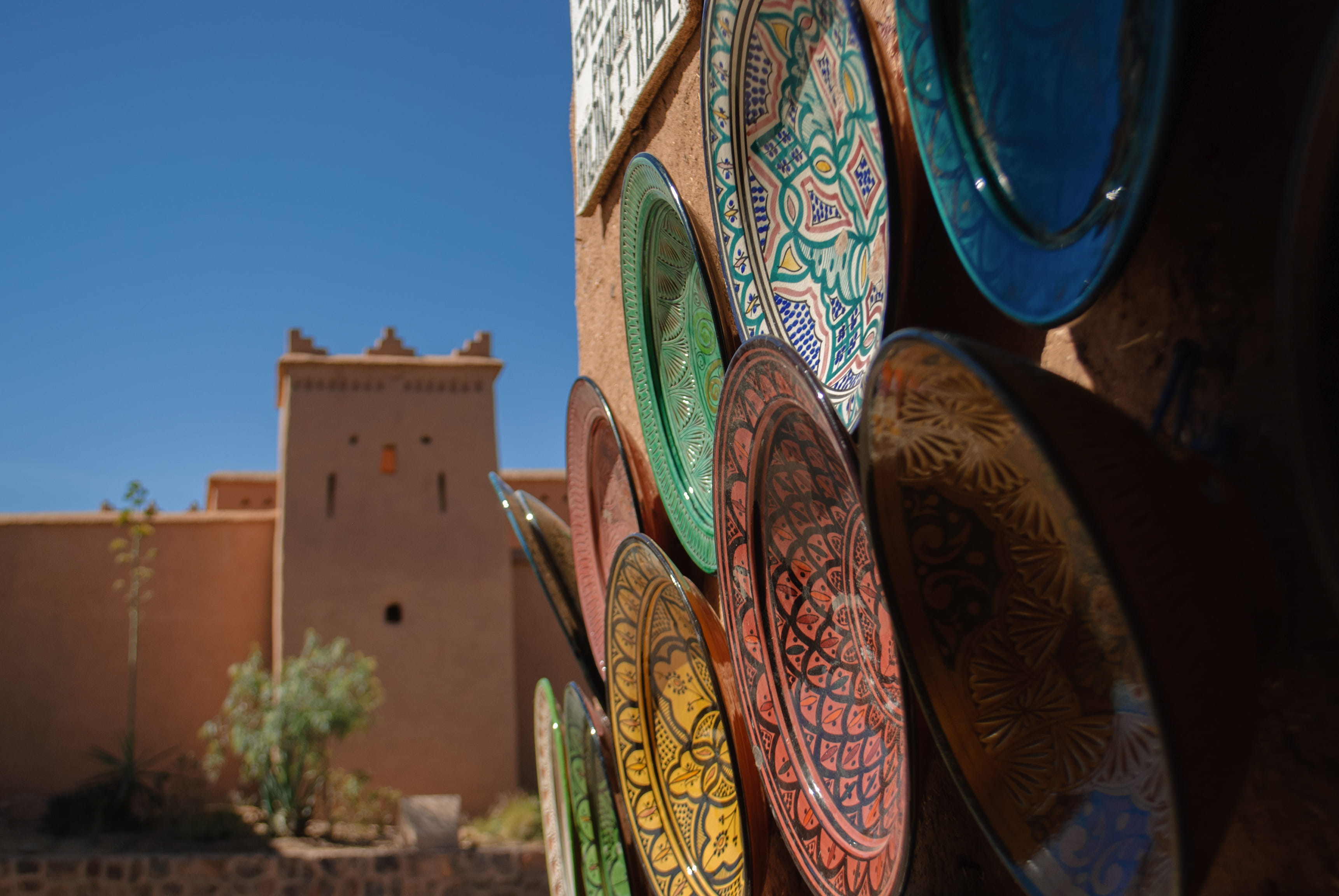 summer, morocco, pottery, plate, architecture, built structure