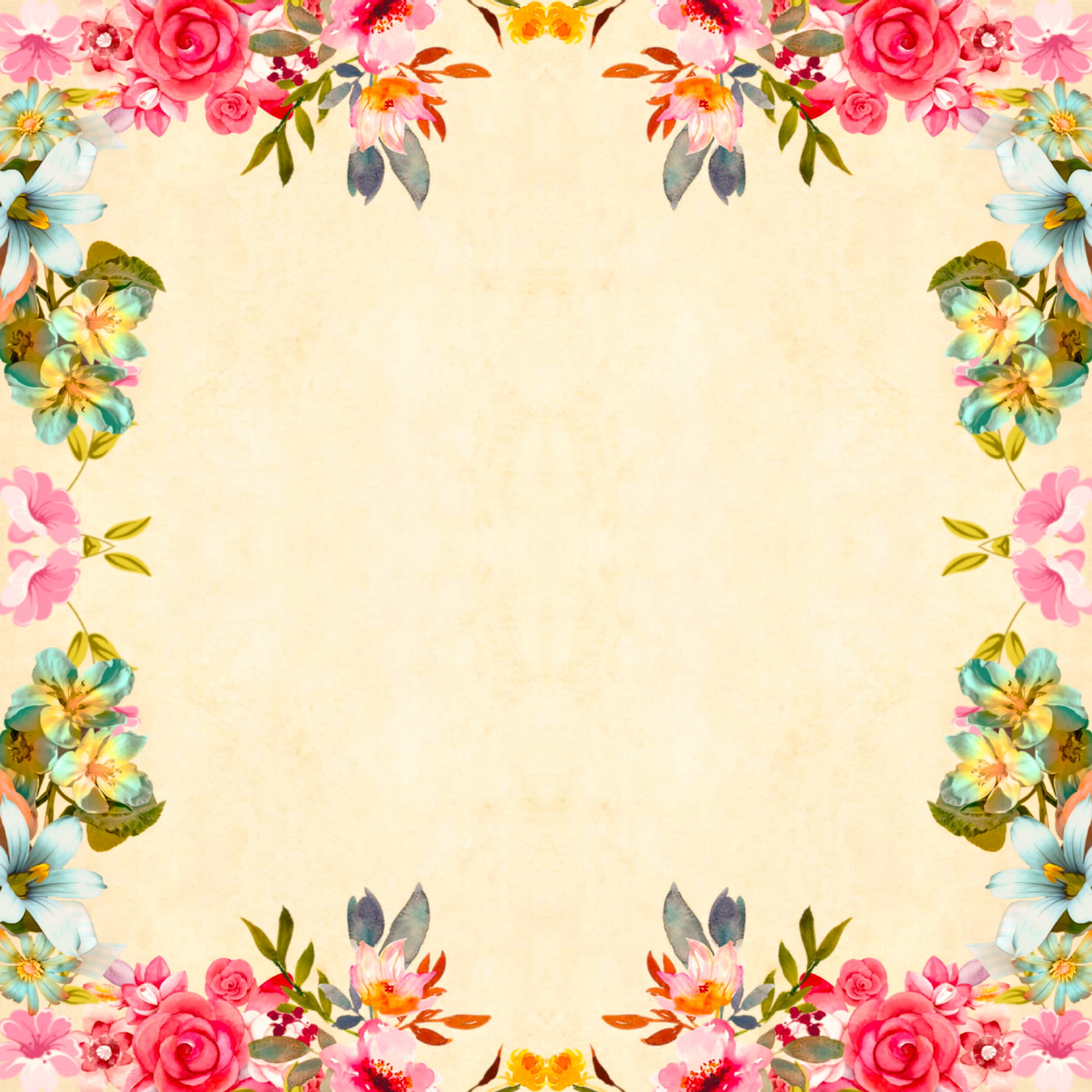 frame, flower, background, floral, vintage, roses, bouquet