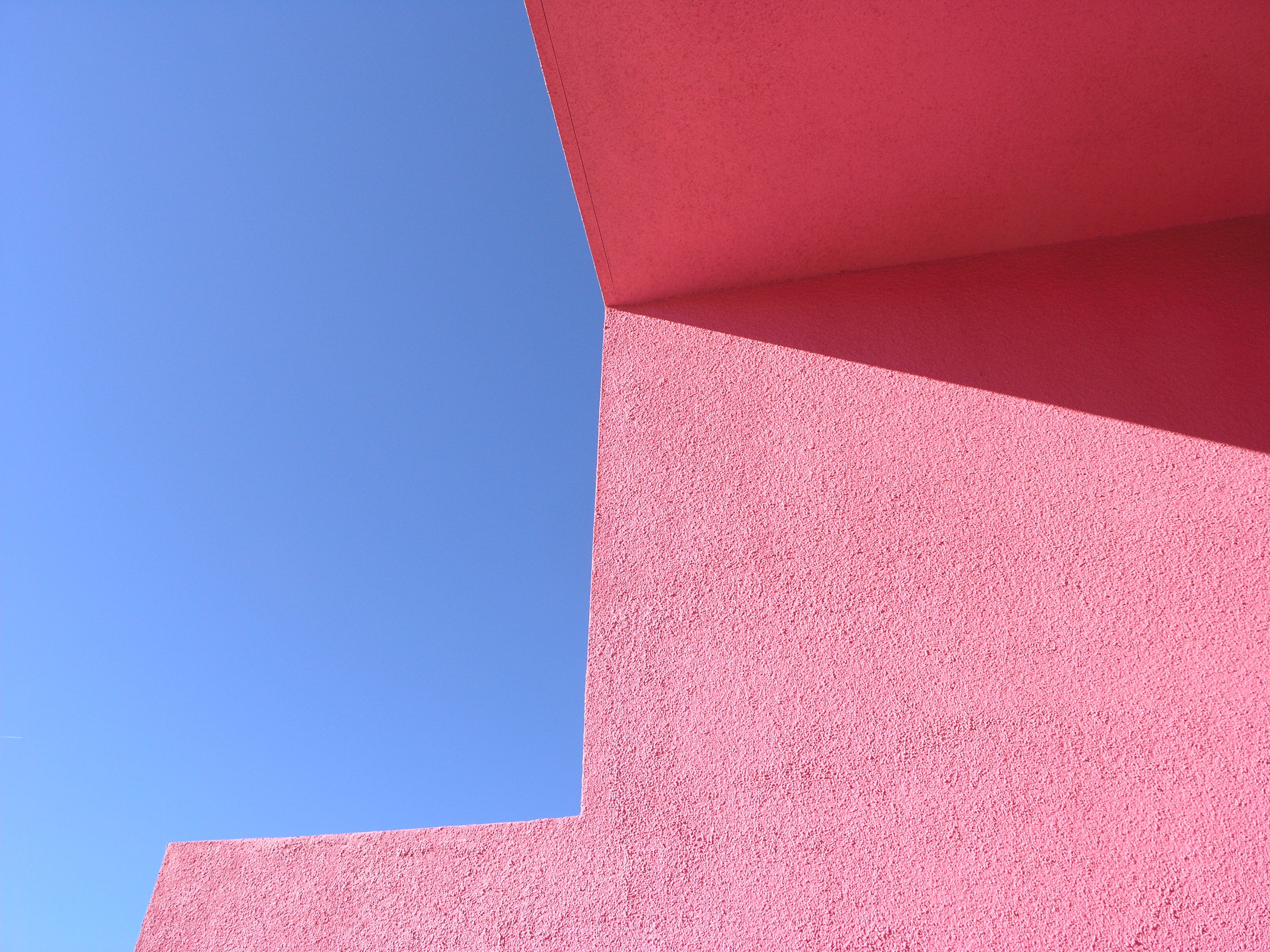 pink structure, architecture, blue, built structure, pink color