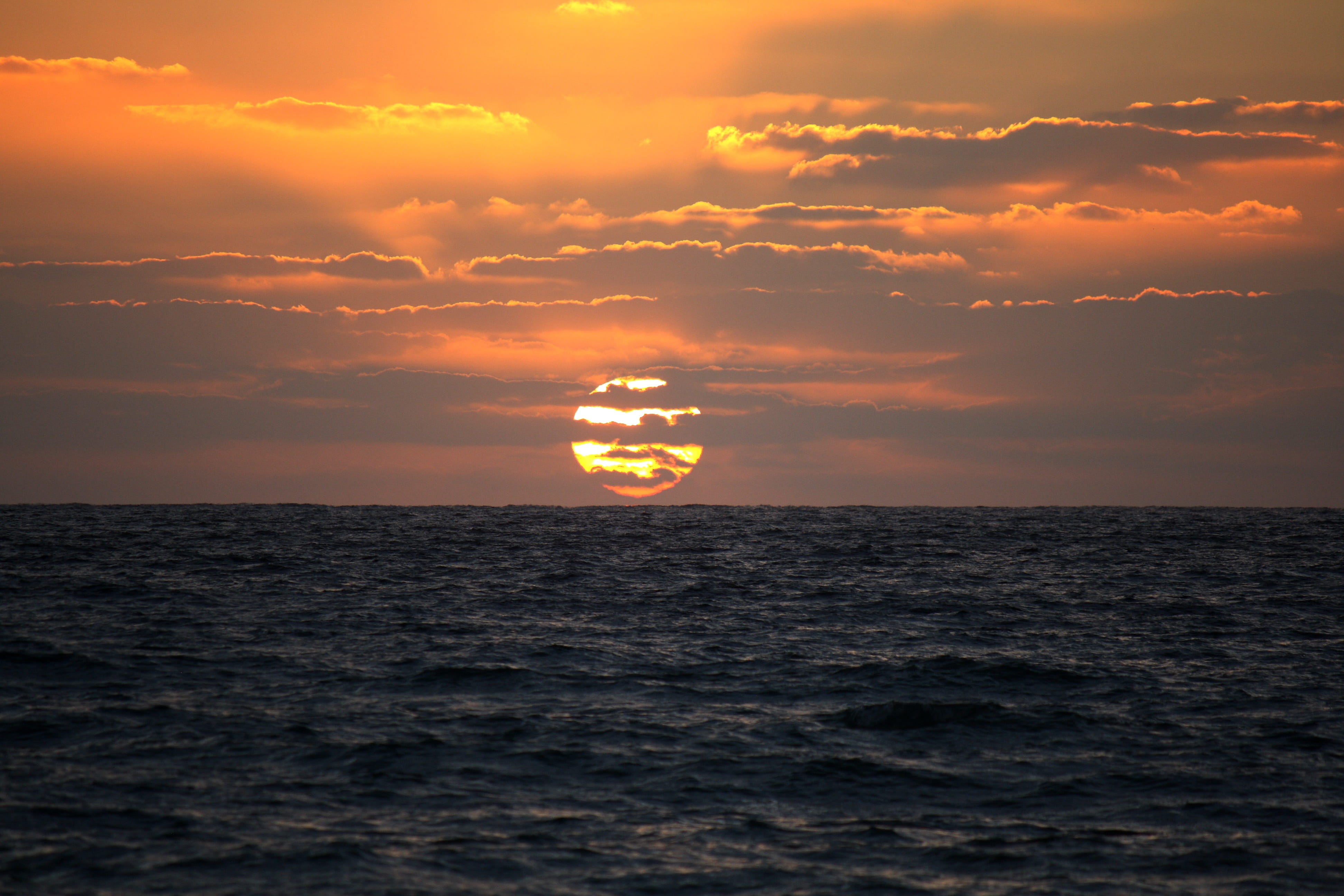 sunset, be, landscape, mood, nature, clouds, twilight, sea