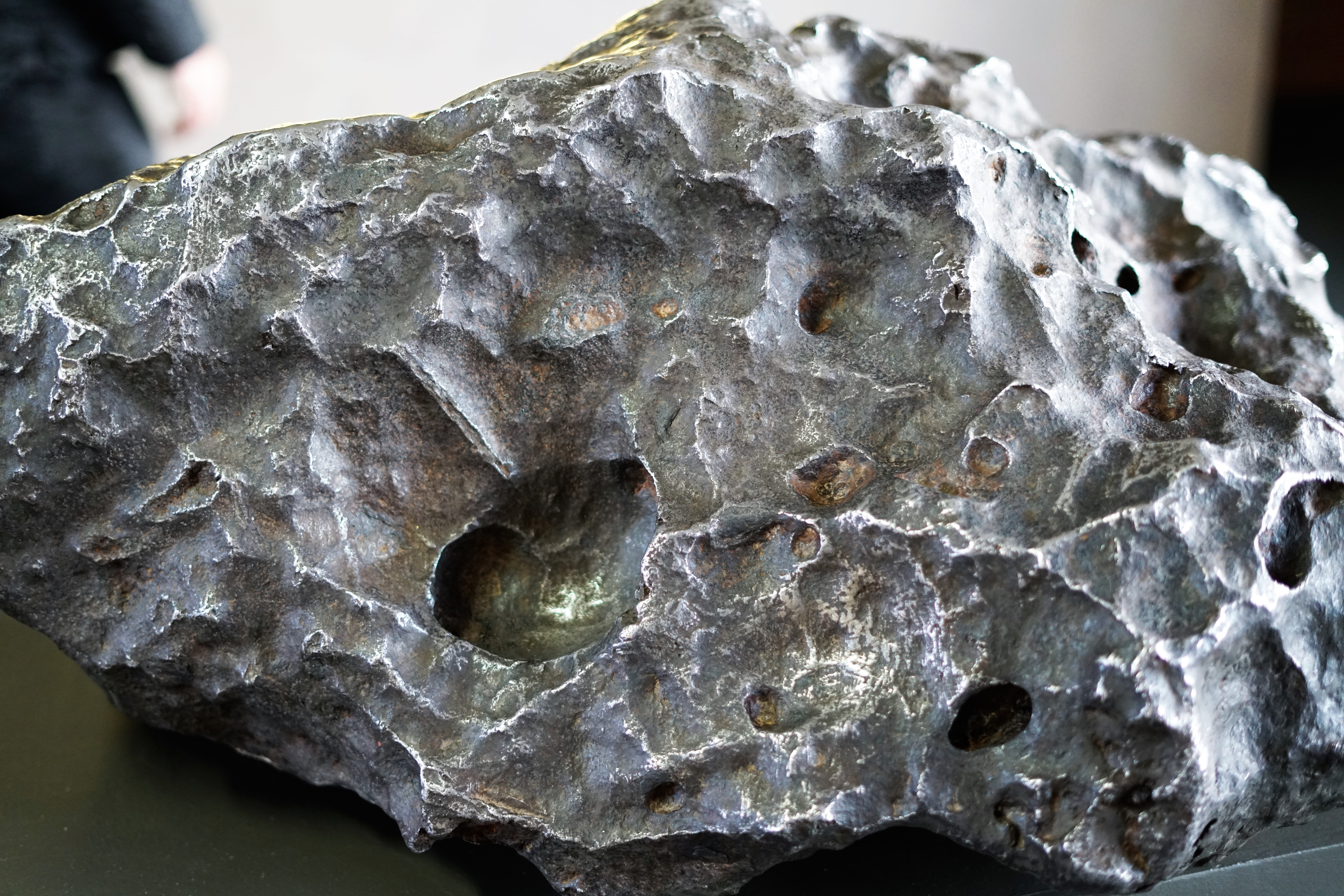 meteor, close-up, natural pattern, textured, solid, focus on foreground