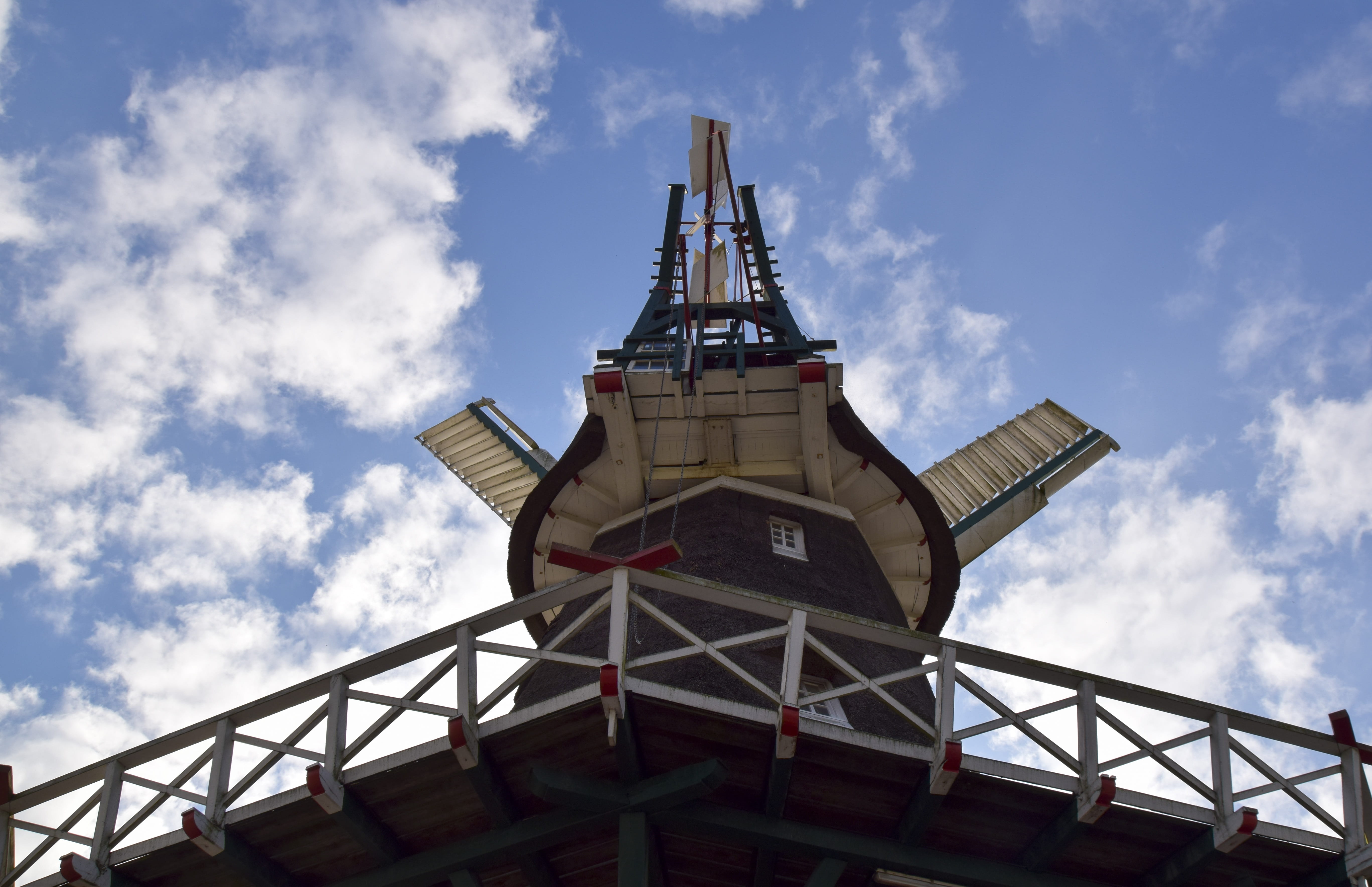 windmill, sky, clouds, architecture, cloud - sky, built structure