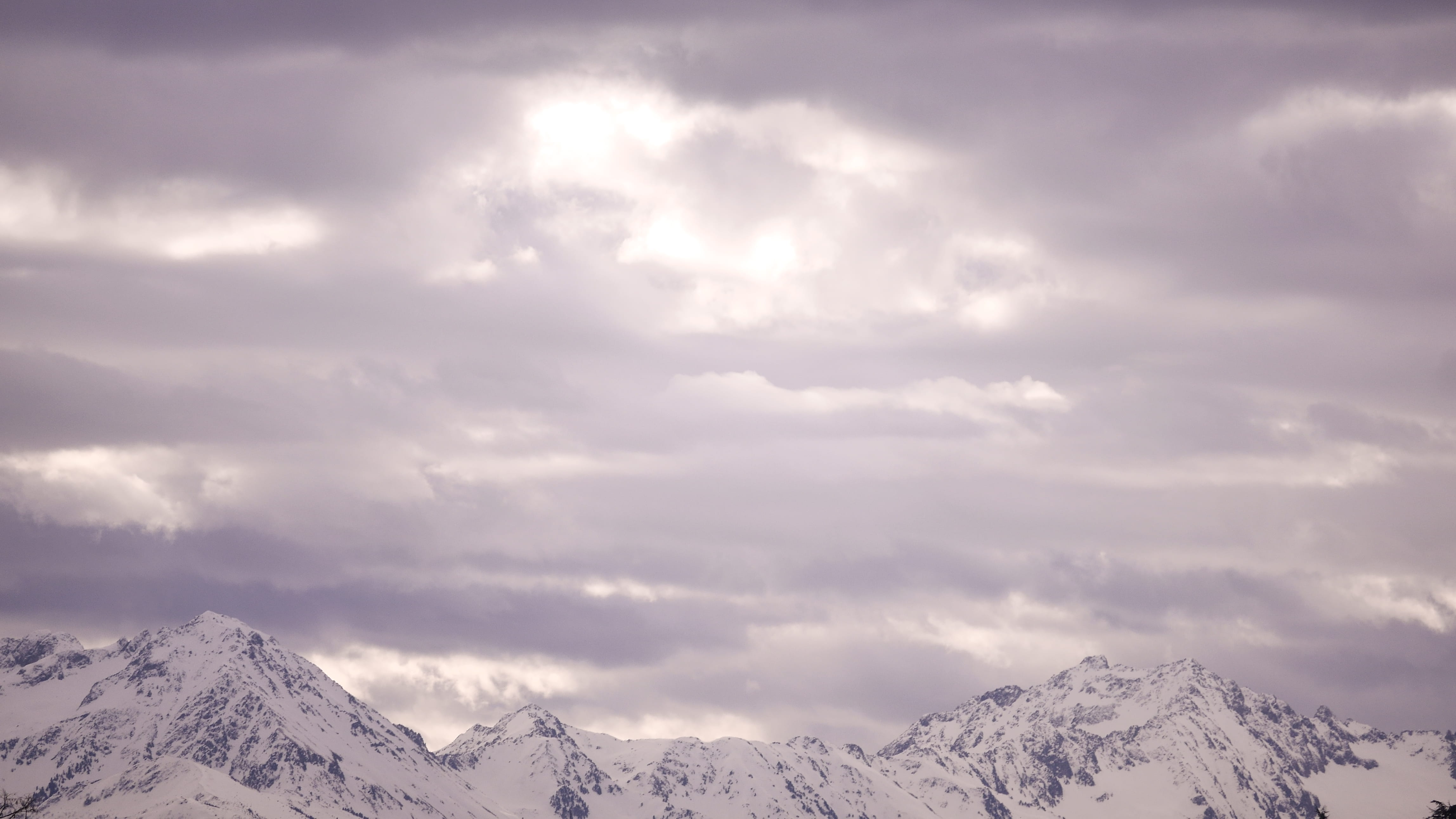 mountain, sky, cloud, snow, light, wallpaper, cold temperature