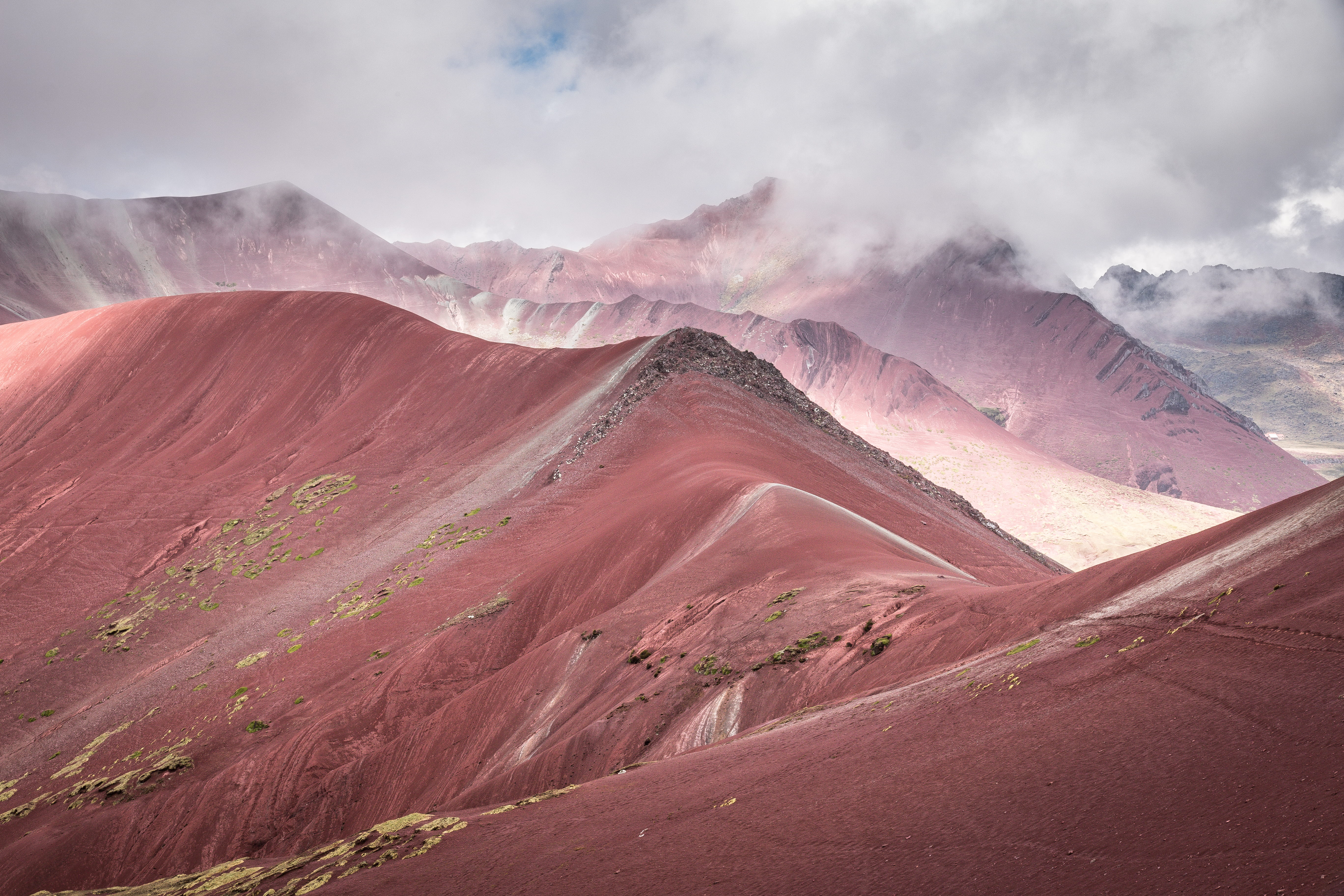 brown mountain surrounded with clouds, cloud - sky, environment