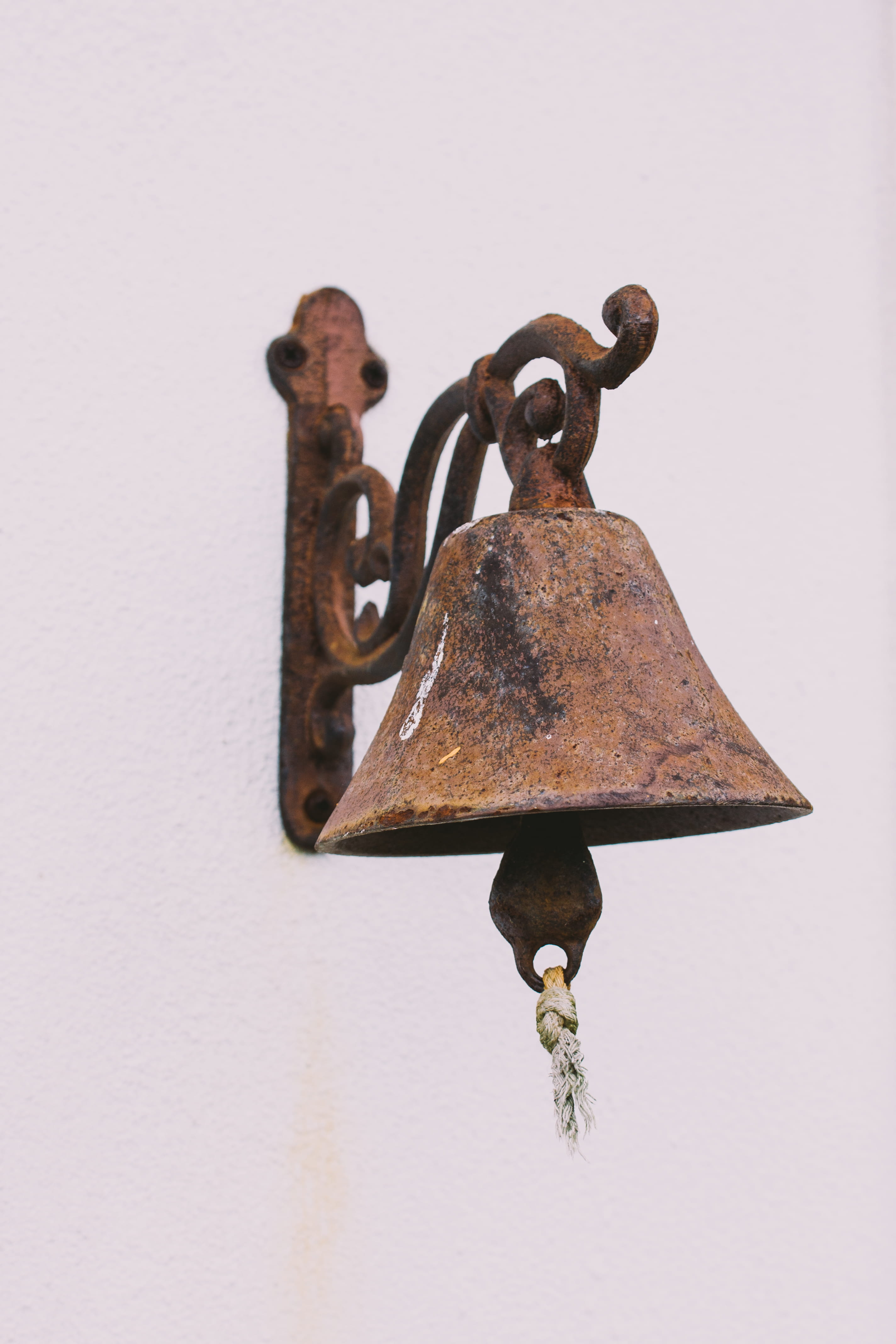 bell, ring, rustic, rusty, studio shot, metal, white background