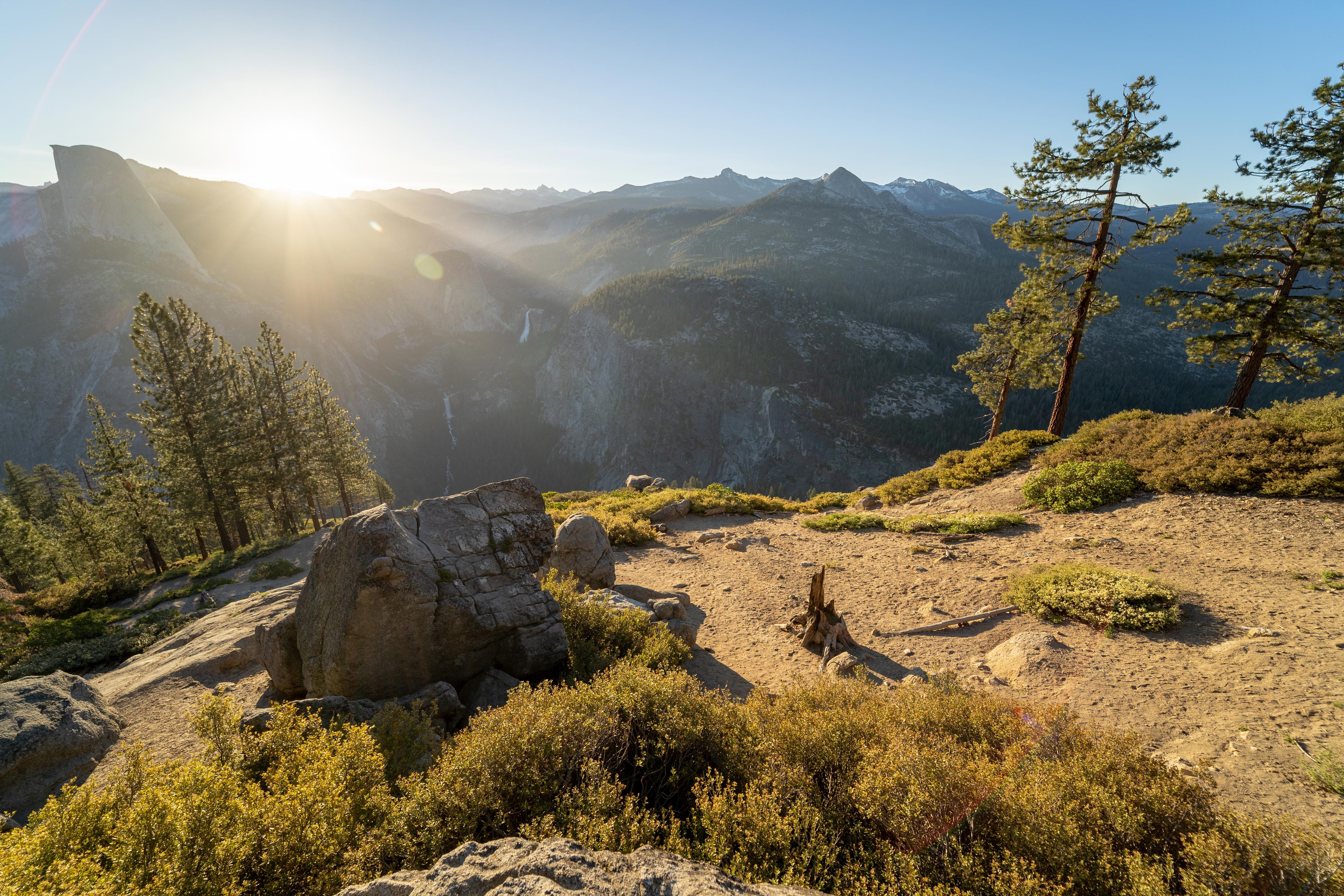 mountain range during golden hour, outdoors, rock, wilderness