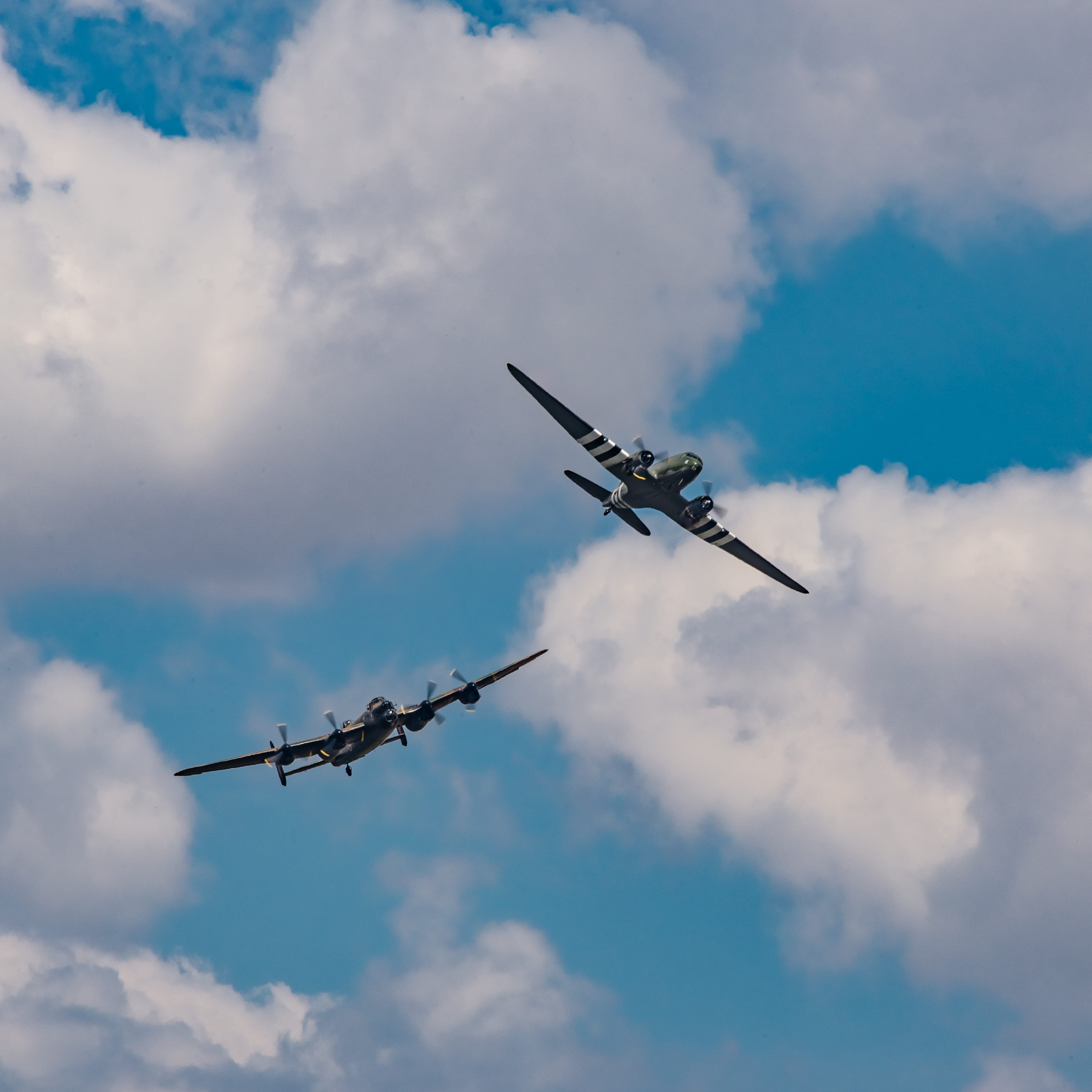 two planes under white clouds during daytime, cloud - sky, flying