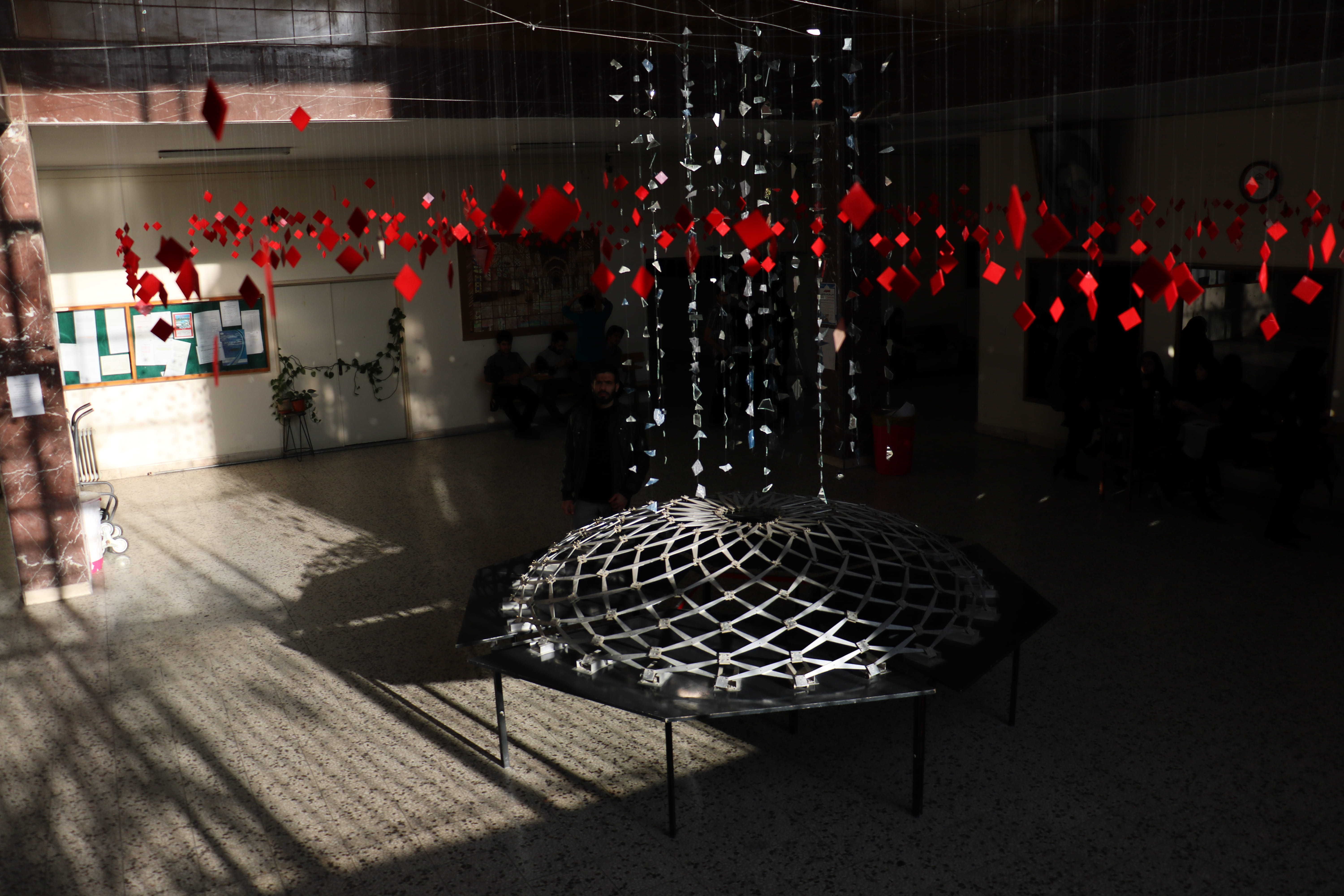 plexiglass, iris, void, architecture, manument, mirror, light