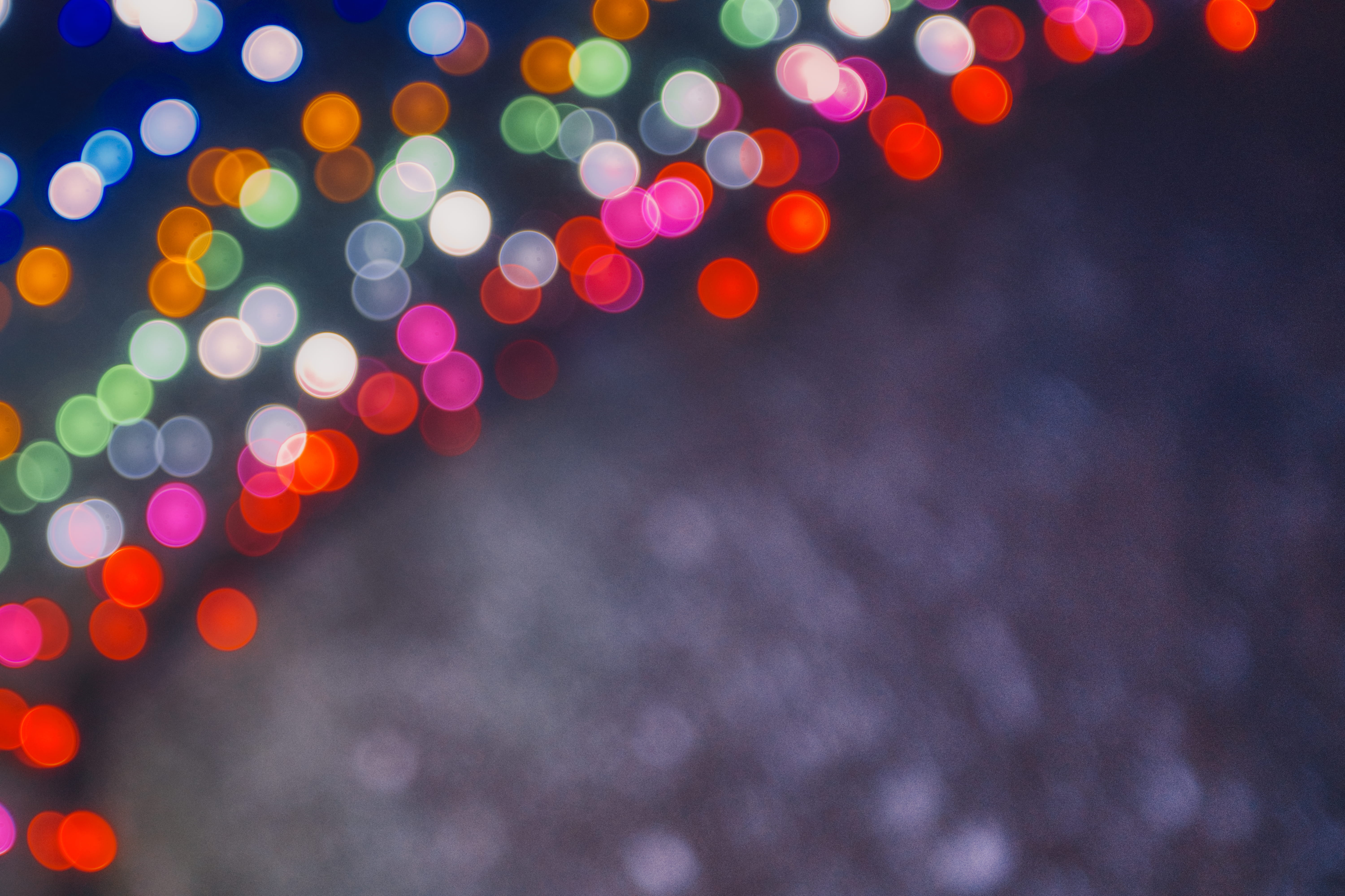 christmas, illuminated, defocused, night, circle, geometric shape